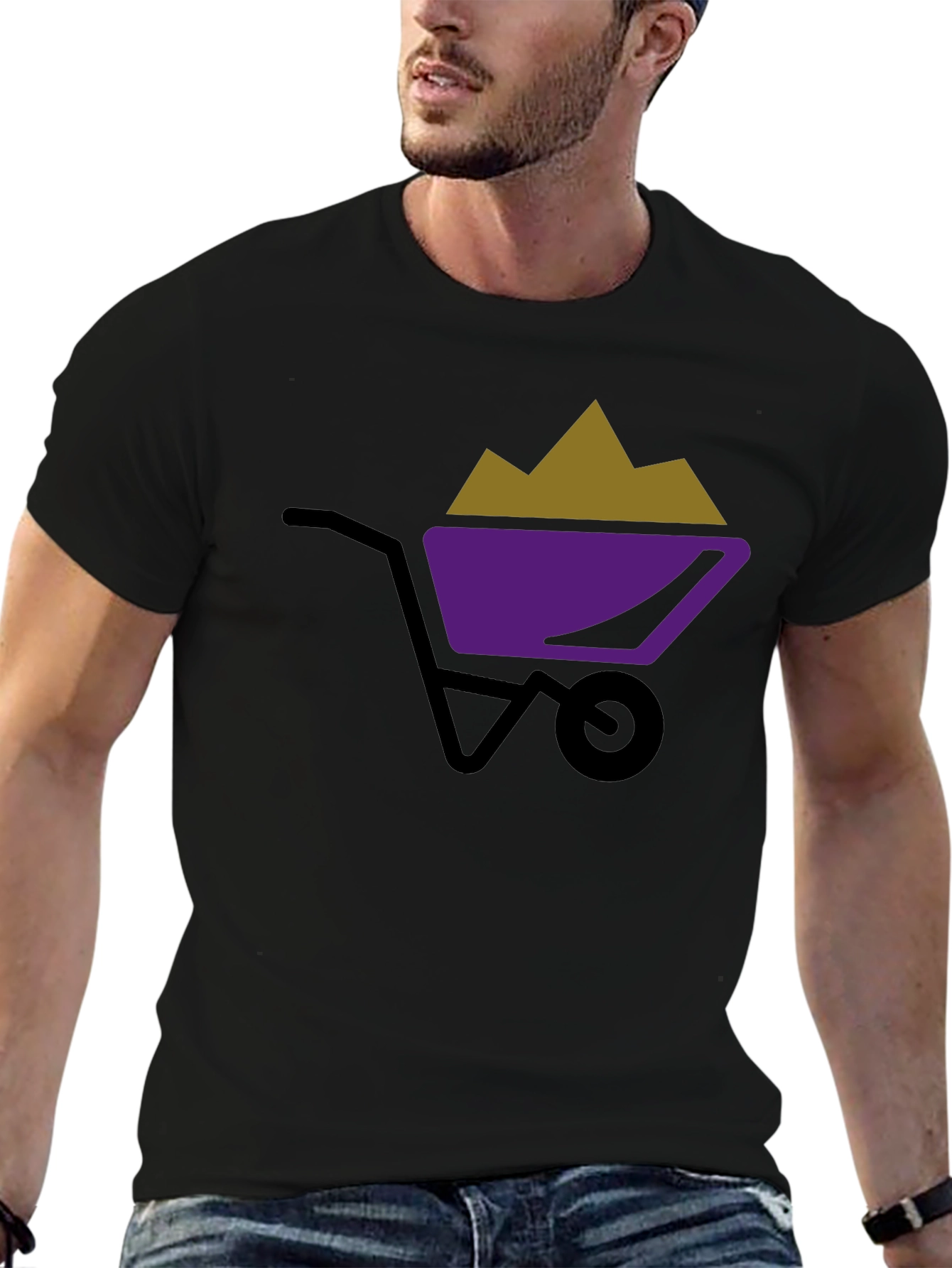 Wheelbarrow Graphic Tee - Black Cotton Shirt