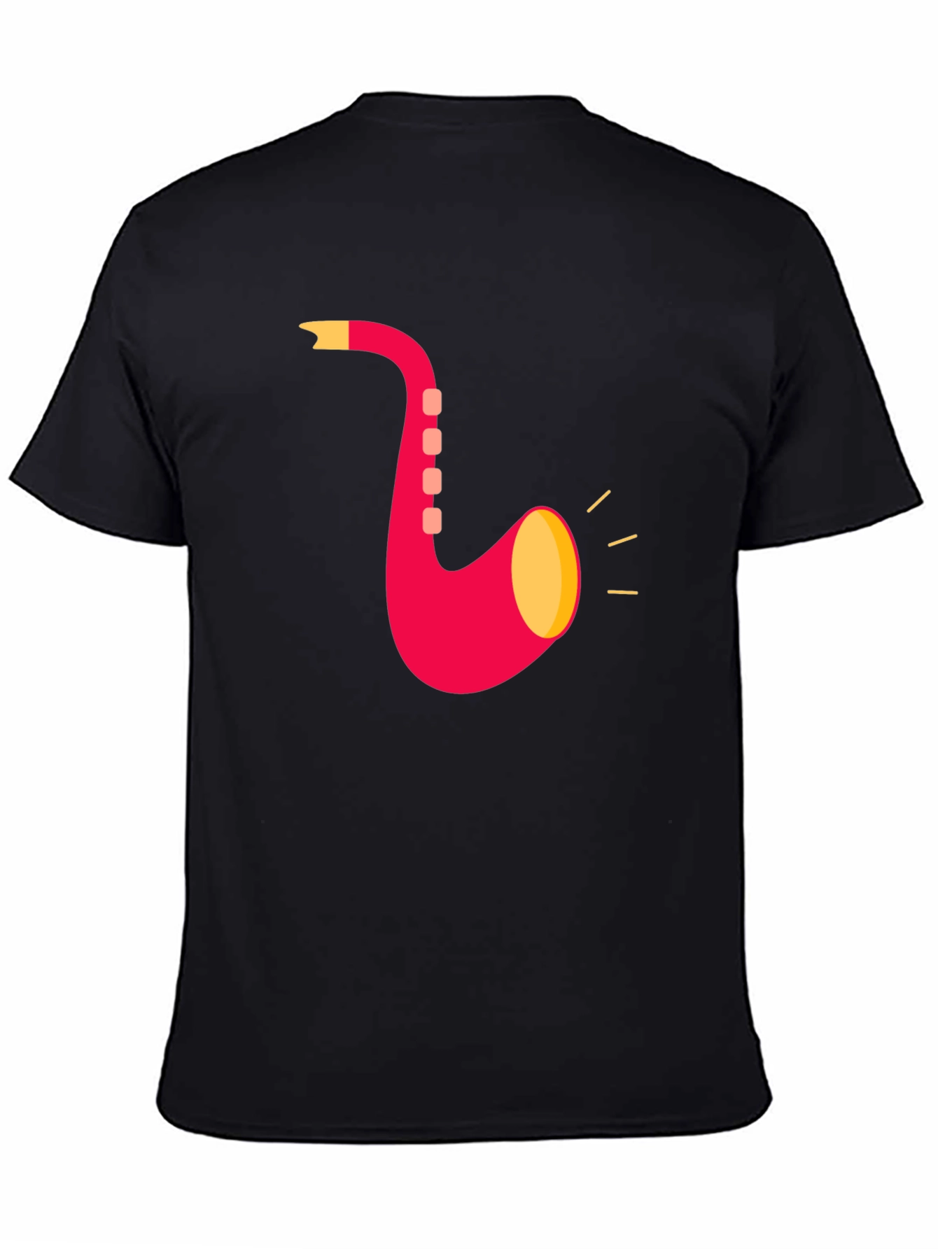 Saxophone Graphic T-Shirt - Black Cotton Tee