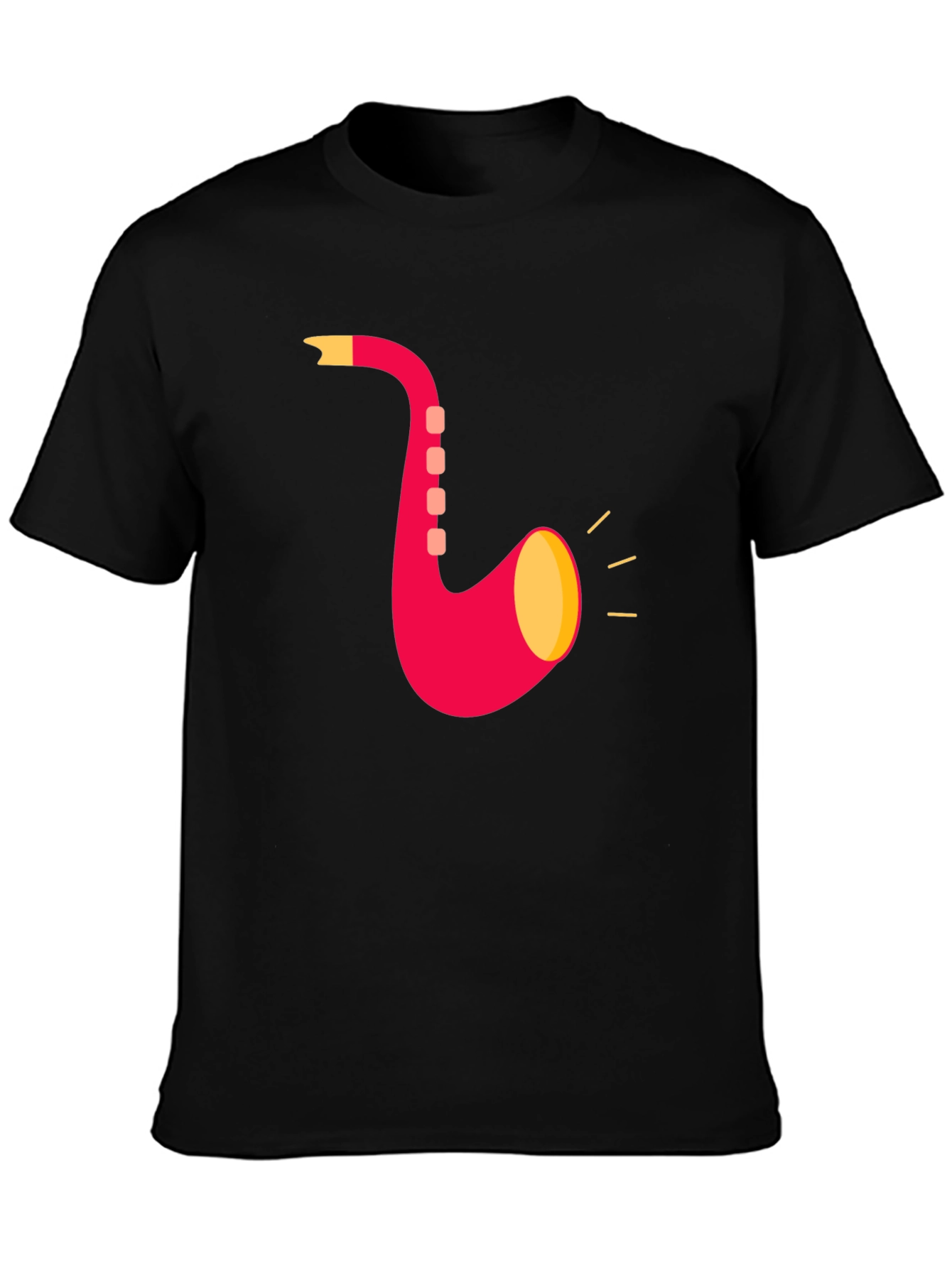 Saxophone Graphic T-Shirt - Black Cotton Tee