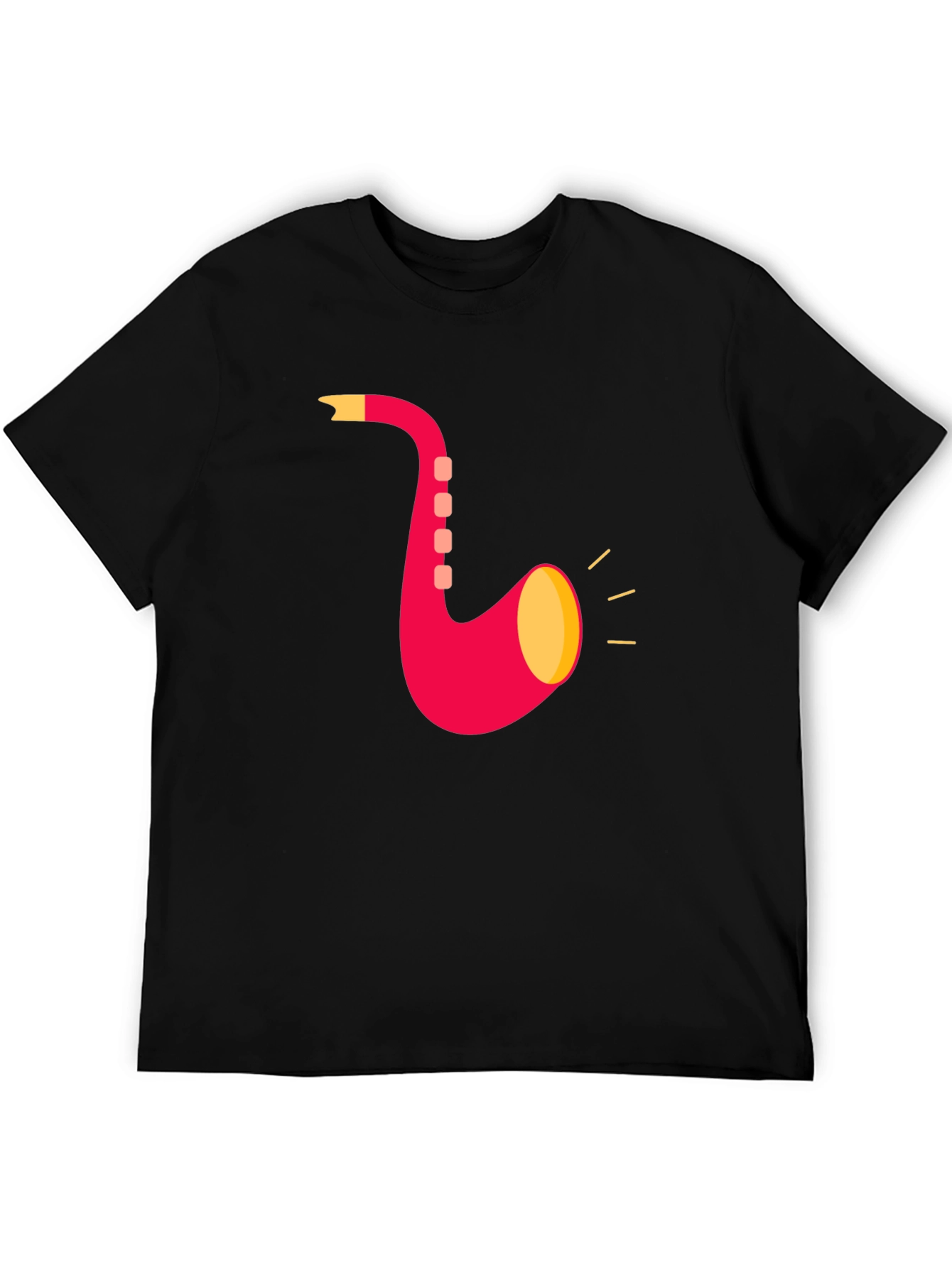 Saxophone Graphic T-Shirt - Black Cotton Tee