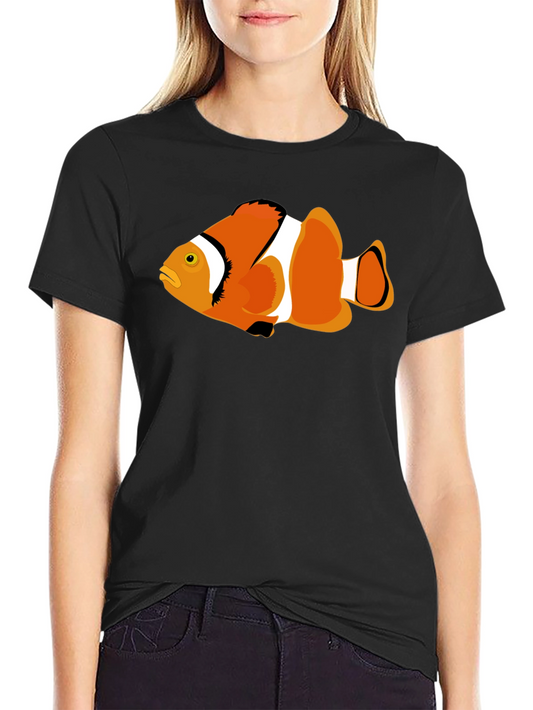 Clownfish Graphic Tee - Black Cotton T-Shirt