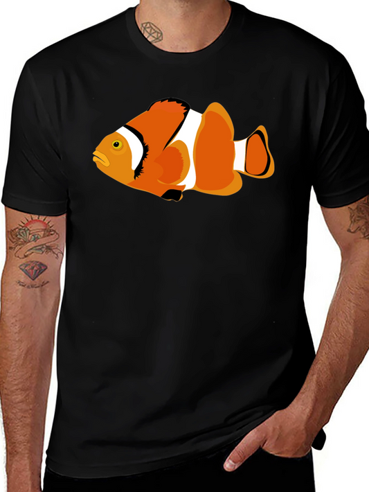 Clownfish Graphic Tee - Black Cotton T-Shirt