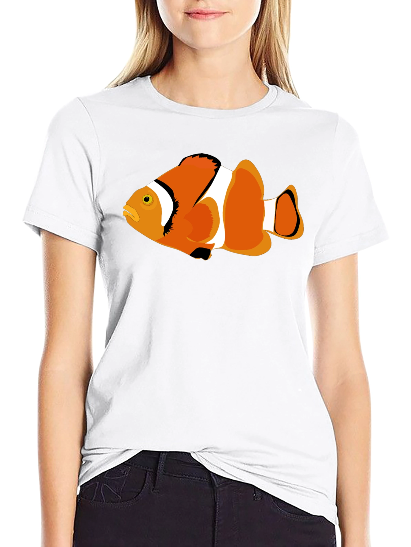 Clownfish Graphic Tee - Black Cotton T-Shirt