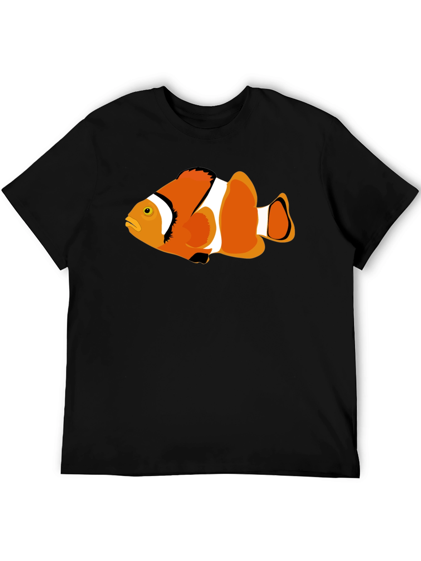Clownfish Graphic Tee - Black Cotton T-Shirt