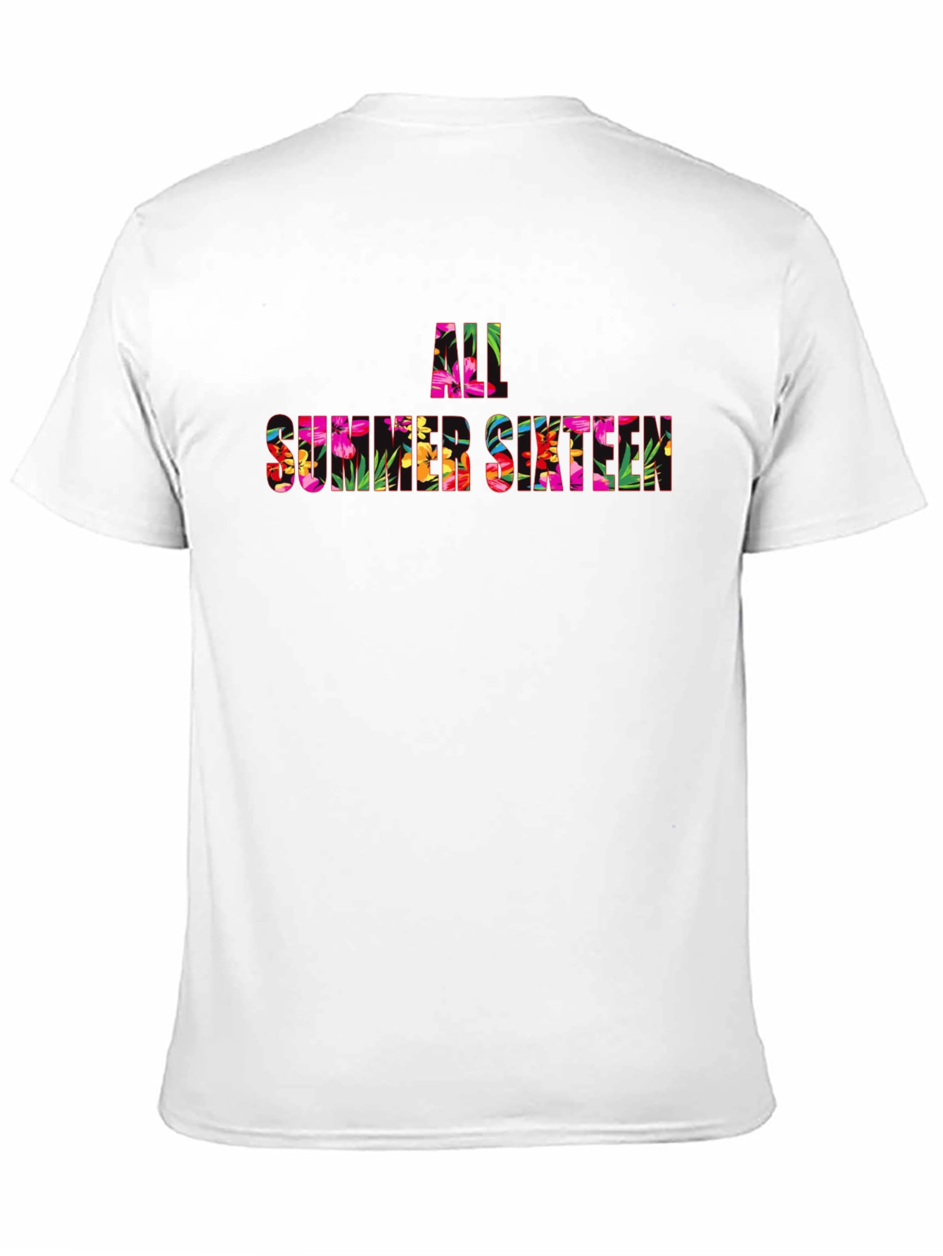 Floral All Summer Sixteen Graphic Black T-Shirt