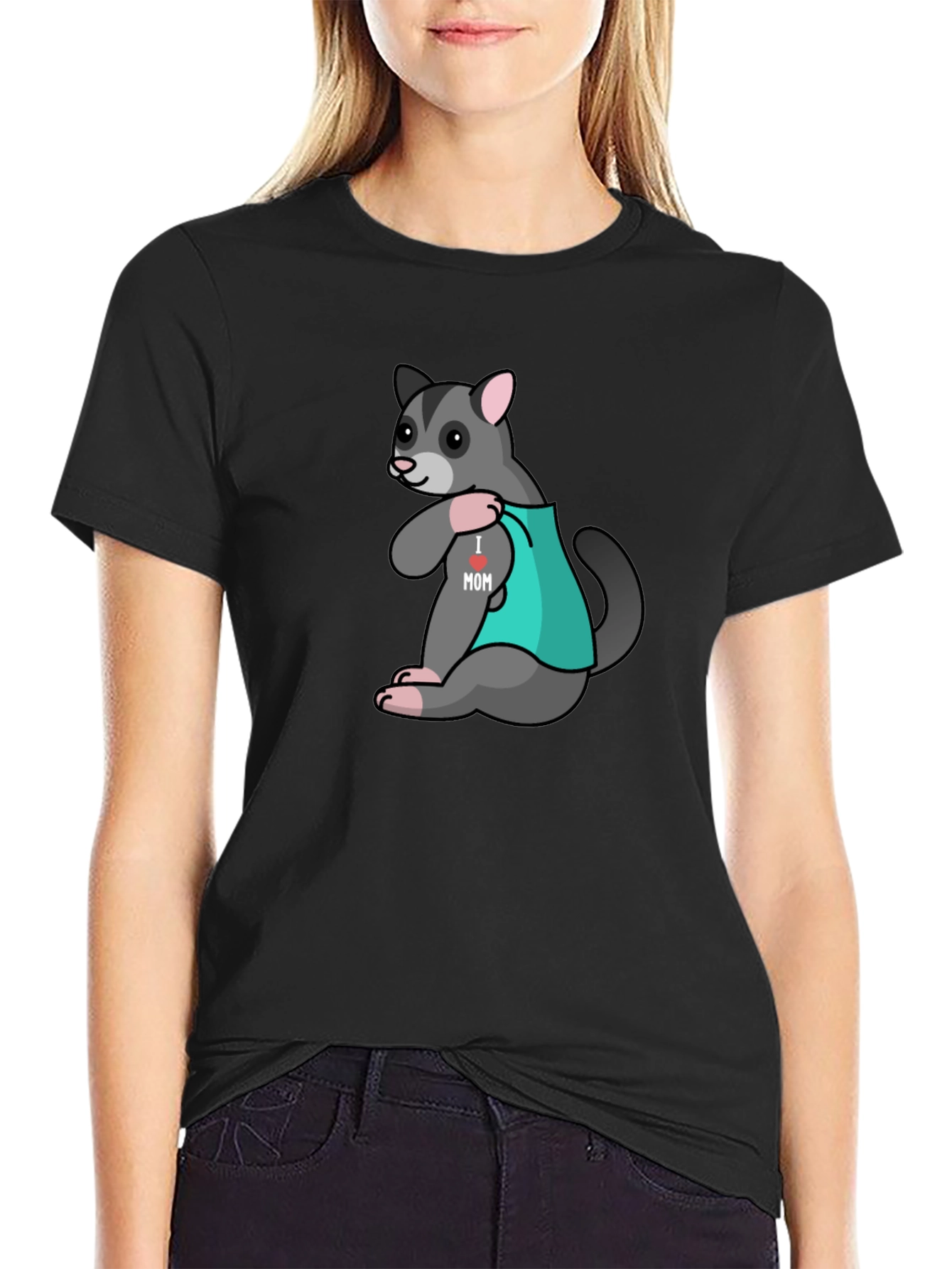 I Love Mom Opossum Tee - Cute Animal T-Shirt