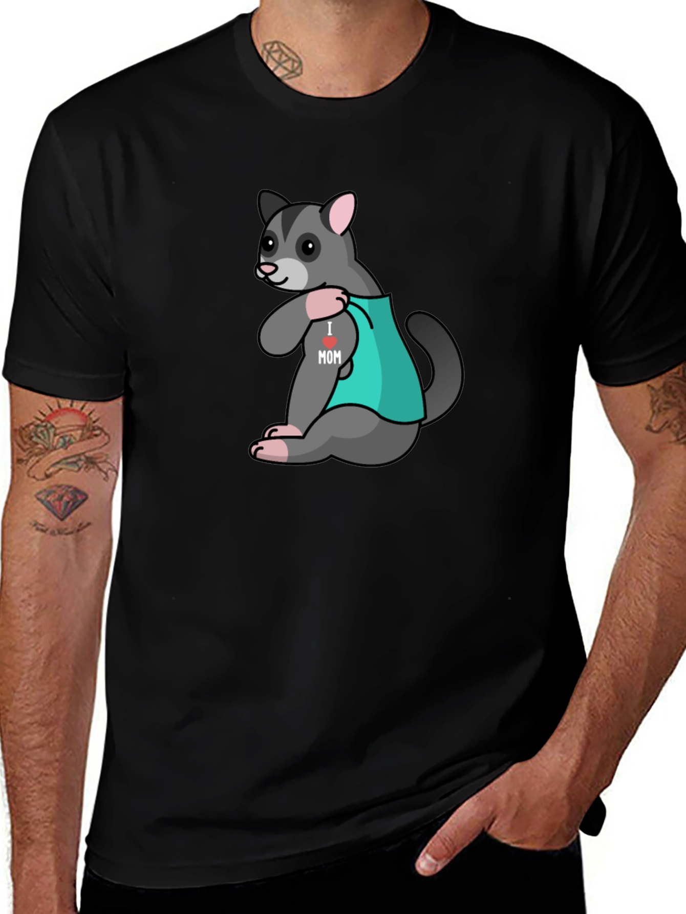 I Love Mom Opossum Tee - Cute Animal T-Shirt