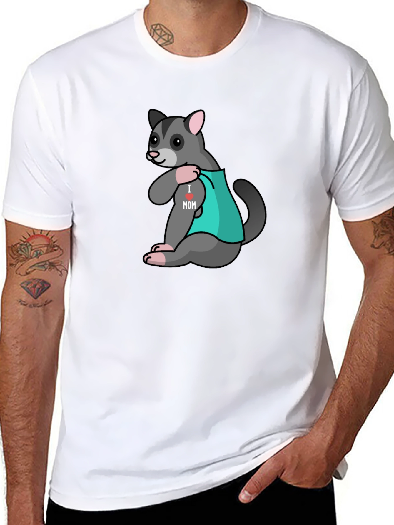 I Love Mom Opossum Tee - Cute Animal T-Shirt