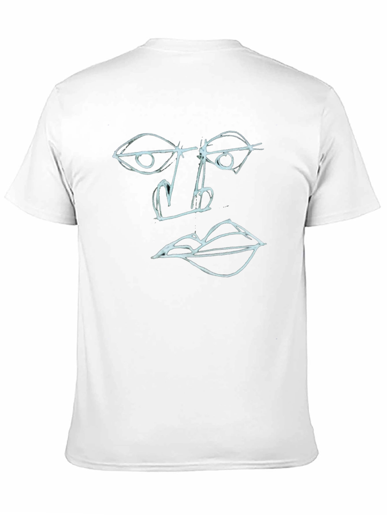 Abstract Face Art Tee - Black Cotton Graphic T-Shirt