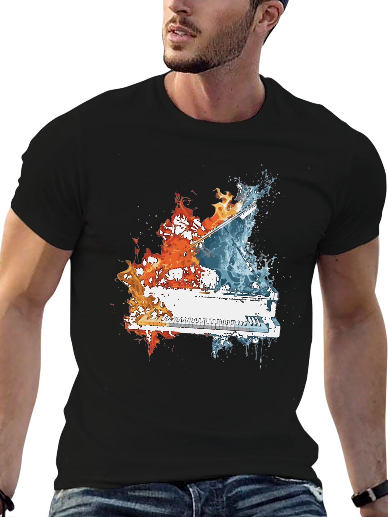 Fire and Water Piano T-Shirt