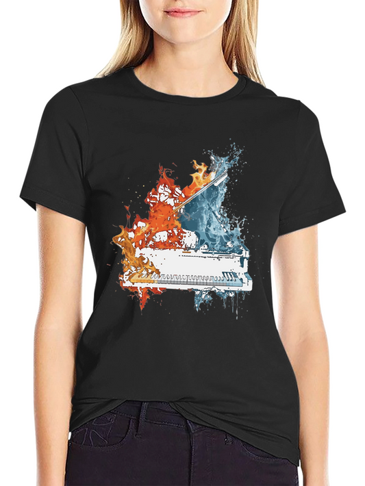 Fire and Water Piano T-Shirt