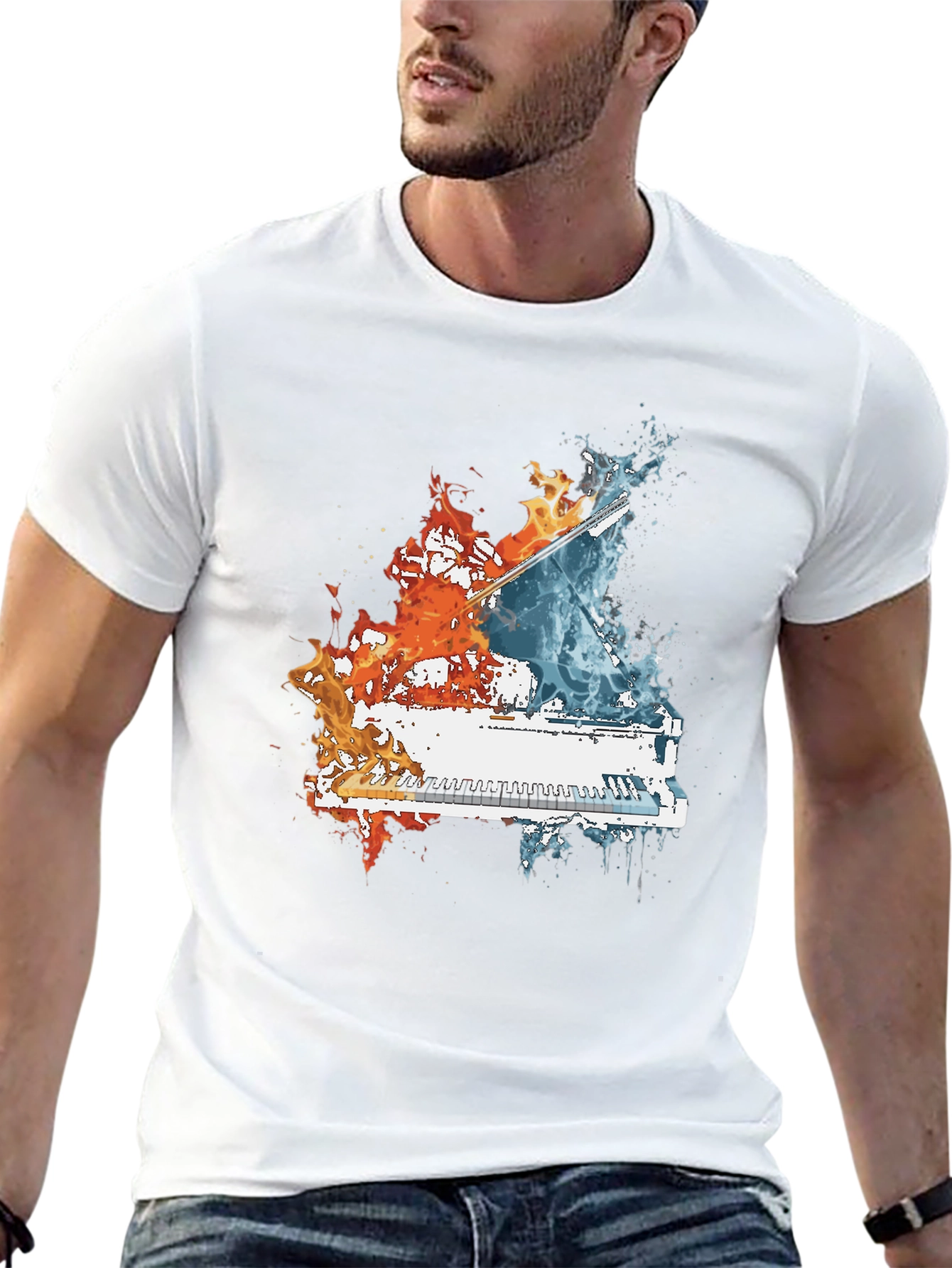 Fire and Water Piano T-Shirt