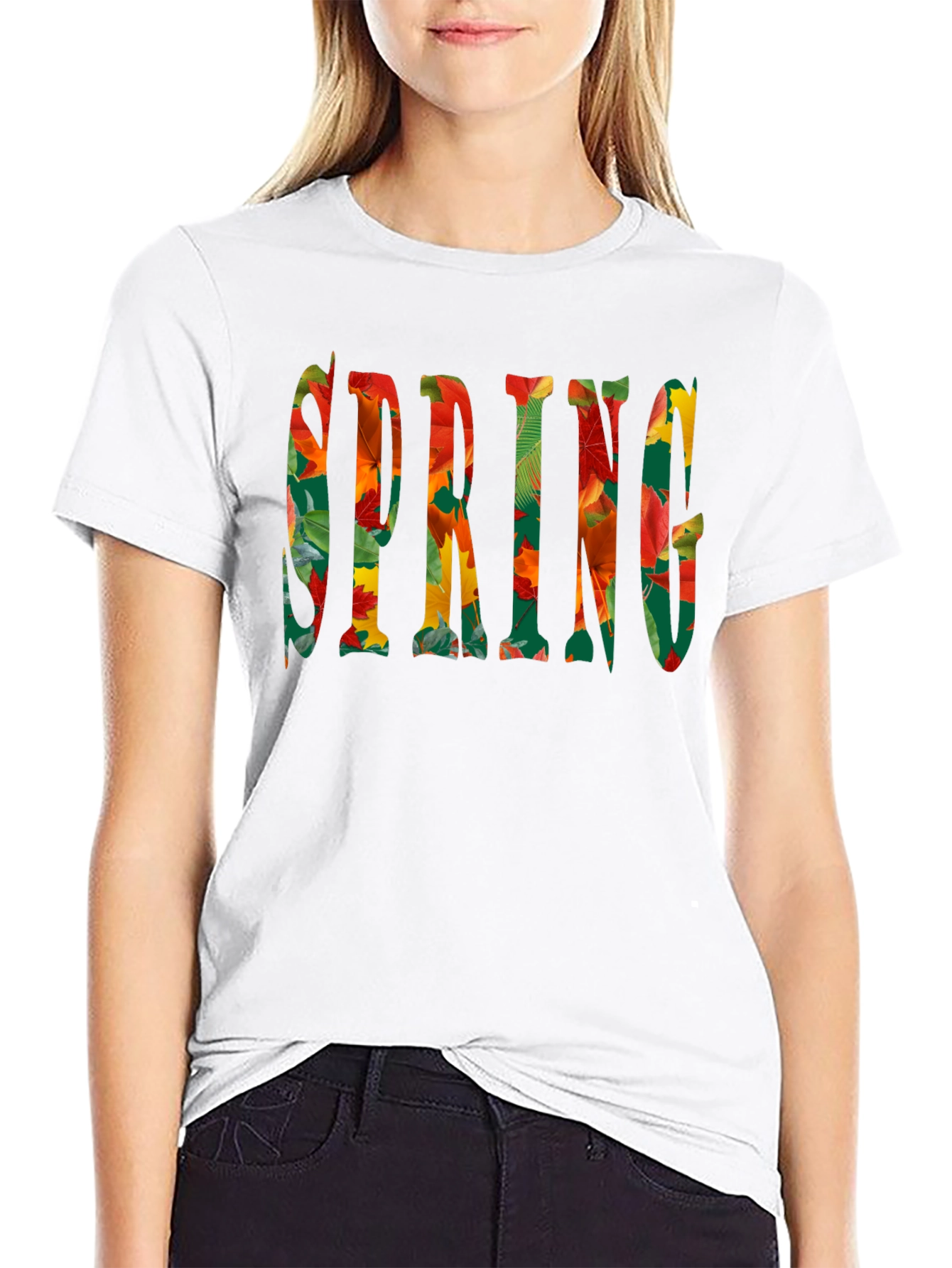 Spring Leaves T-Shirt - Mens Black Tee