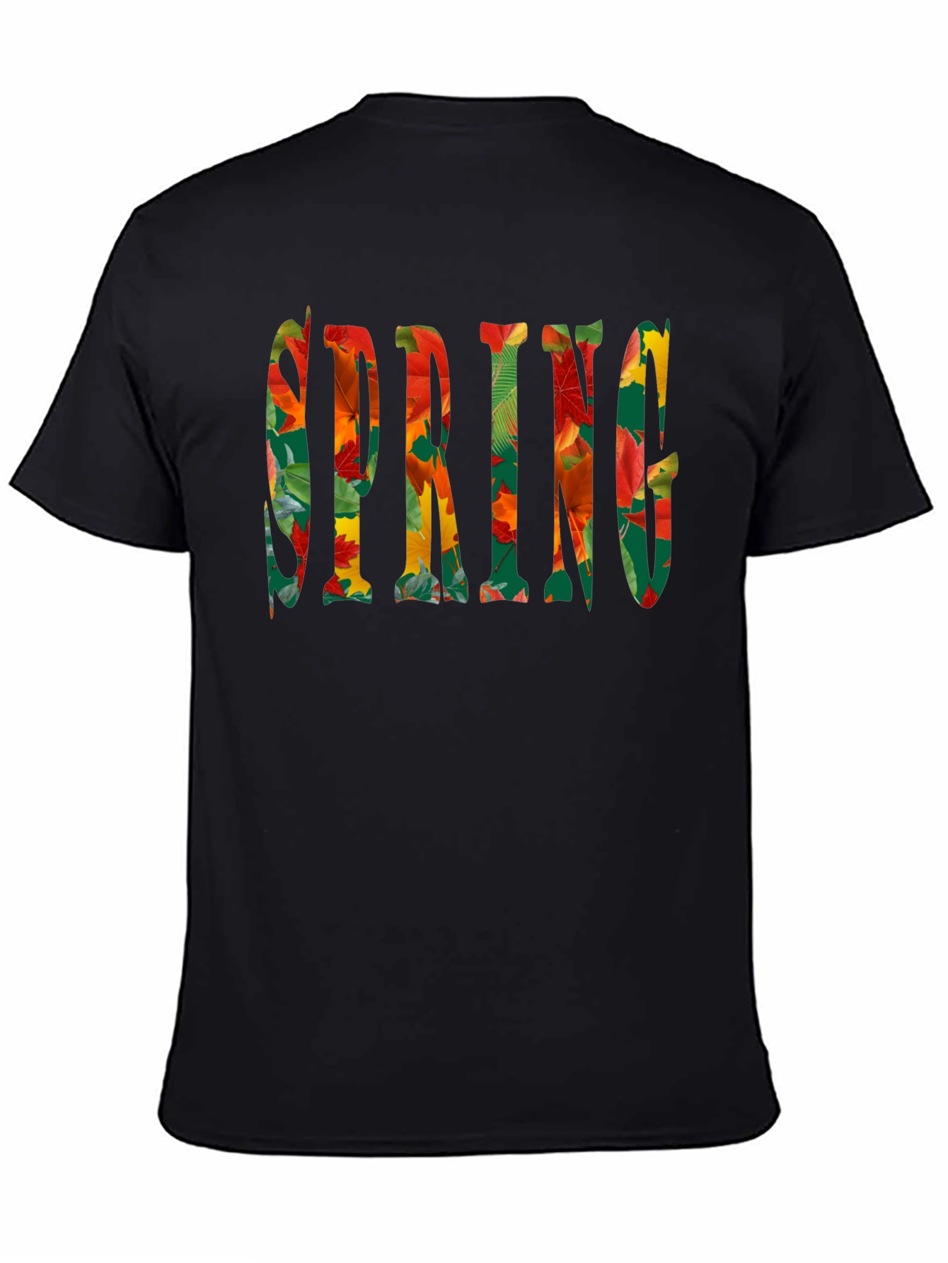 Spring Leaves T-Shirt - Mens Black Tee