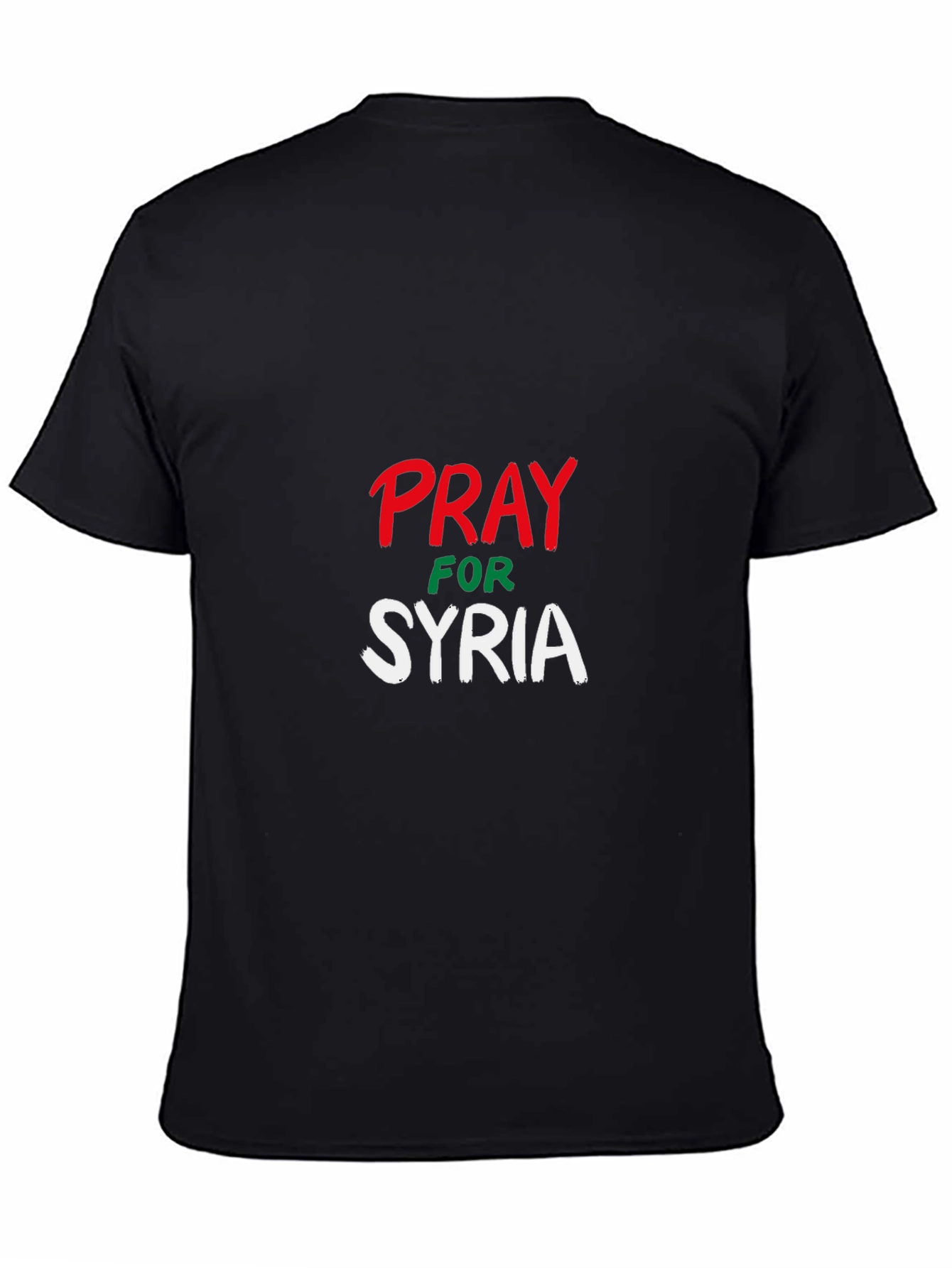 Pray for Syria T-Shirt - Solid Black Tee