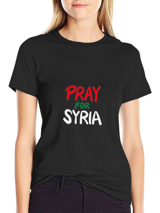 Pray for Syria T-Shirt - Solid Black Tee