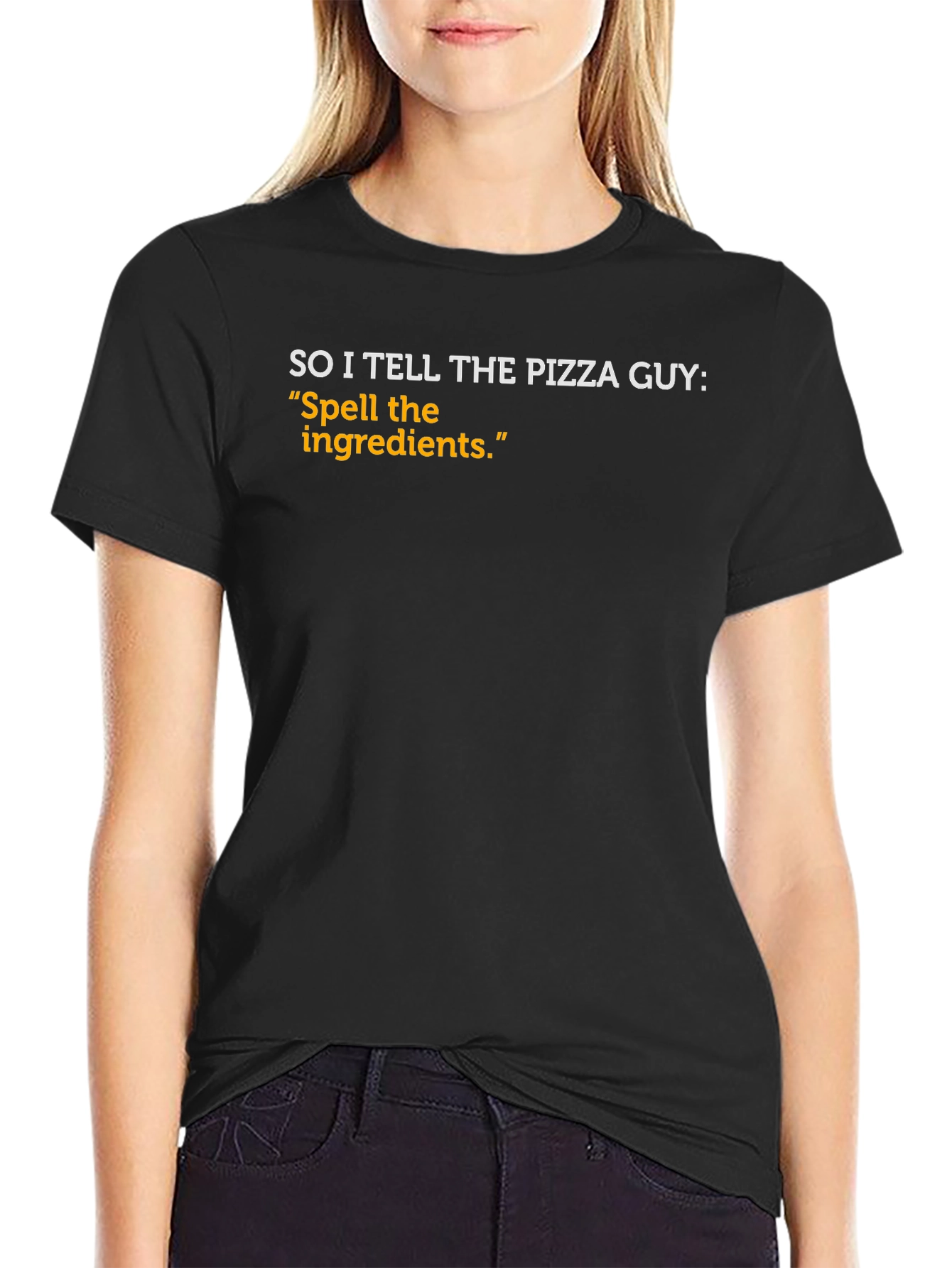 Spell the Ingredients Funny Pizza T-Shirt