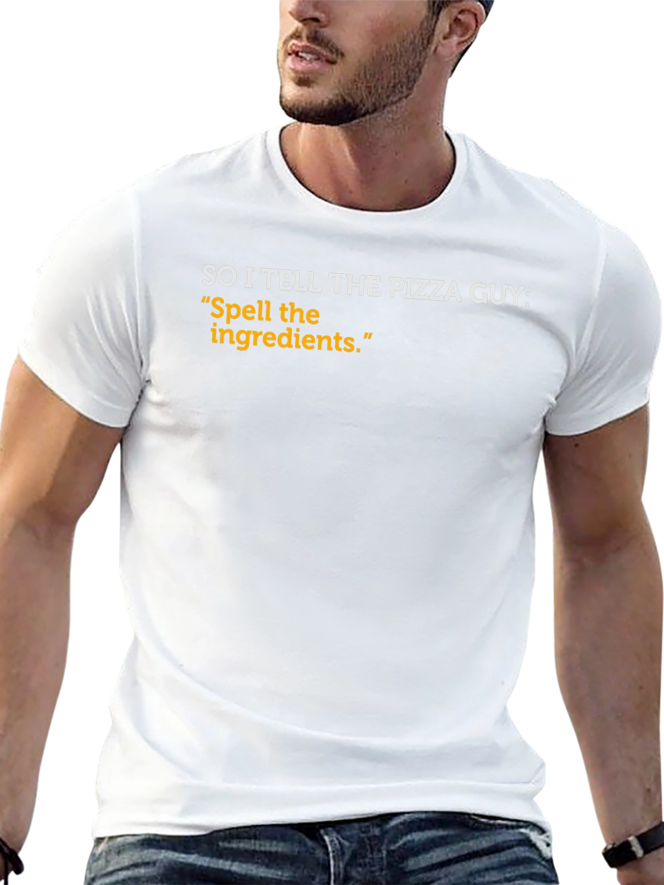 Spell the Ingredients Funny Pizza T-Shirt