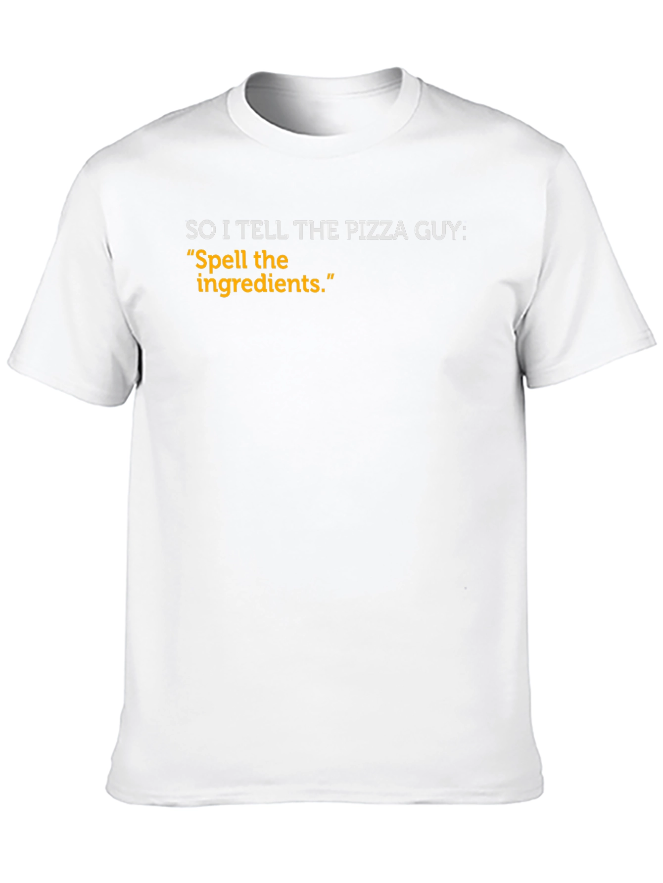 Spell the Ingredients Funny Pizza T-Shirt