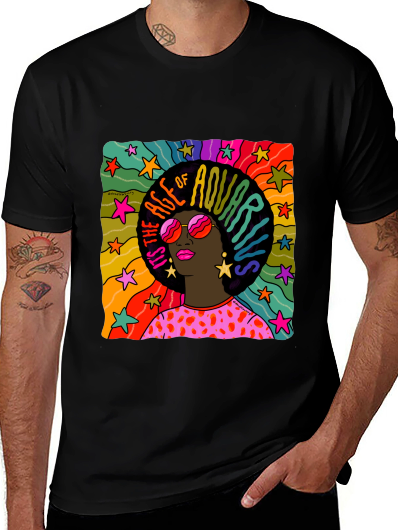 Age of Aquarius Graphic Tee - Retro Style