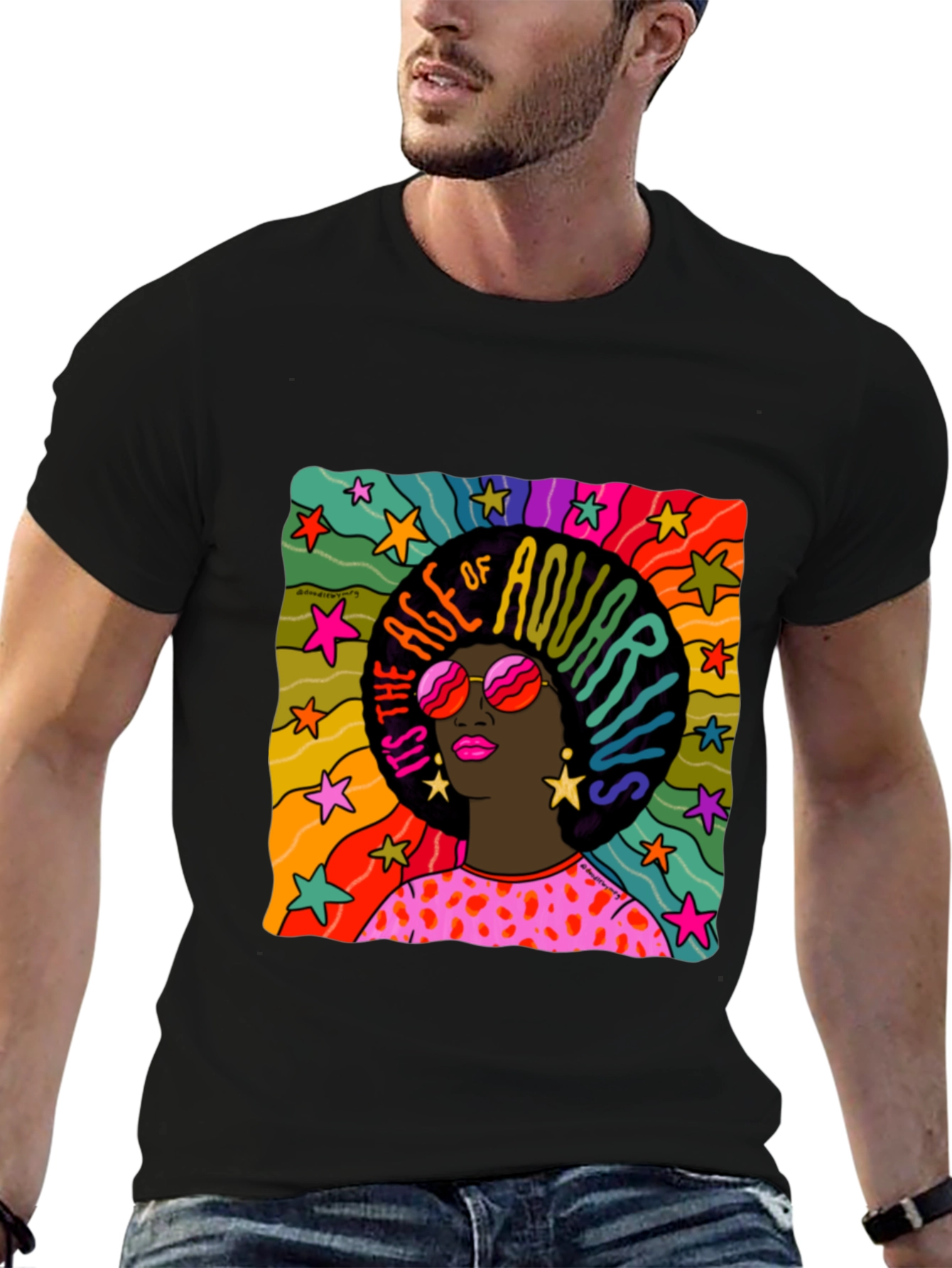 Age of Aquarius Graphic Tee - Retro Style