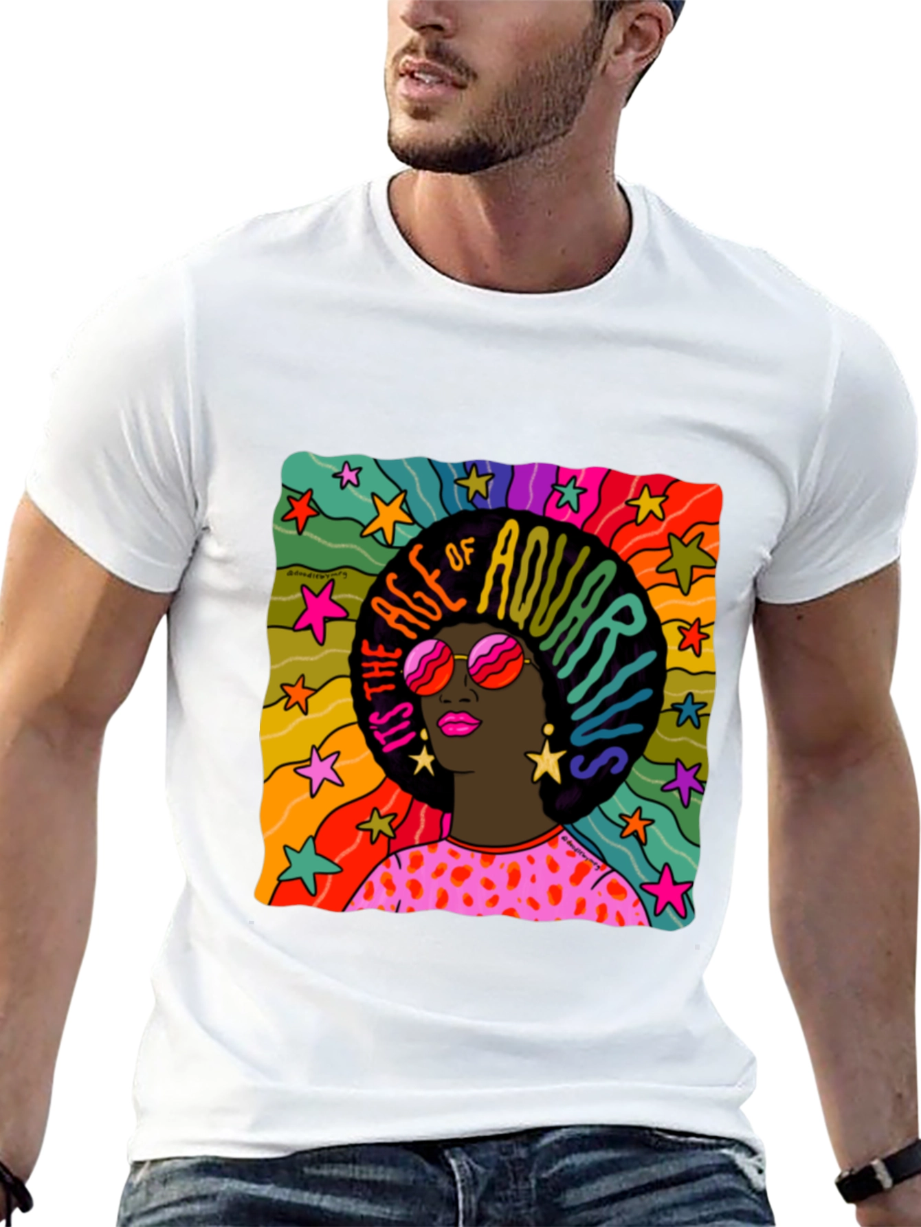 Age of Aquarius Graphic Tee - Retro Style