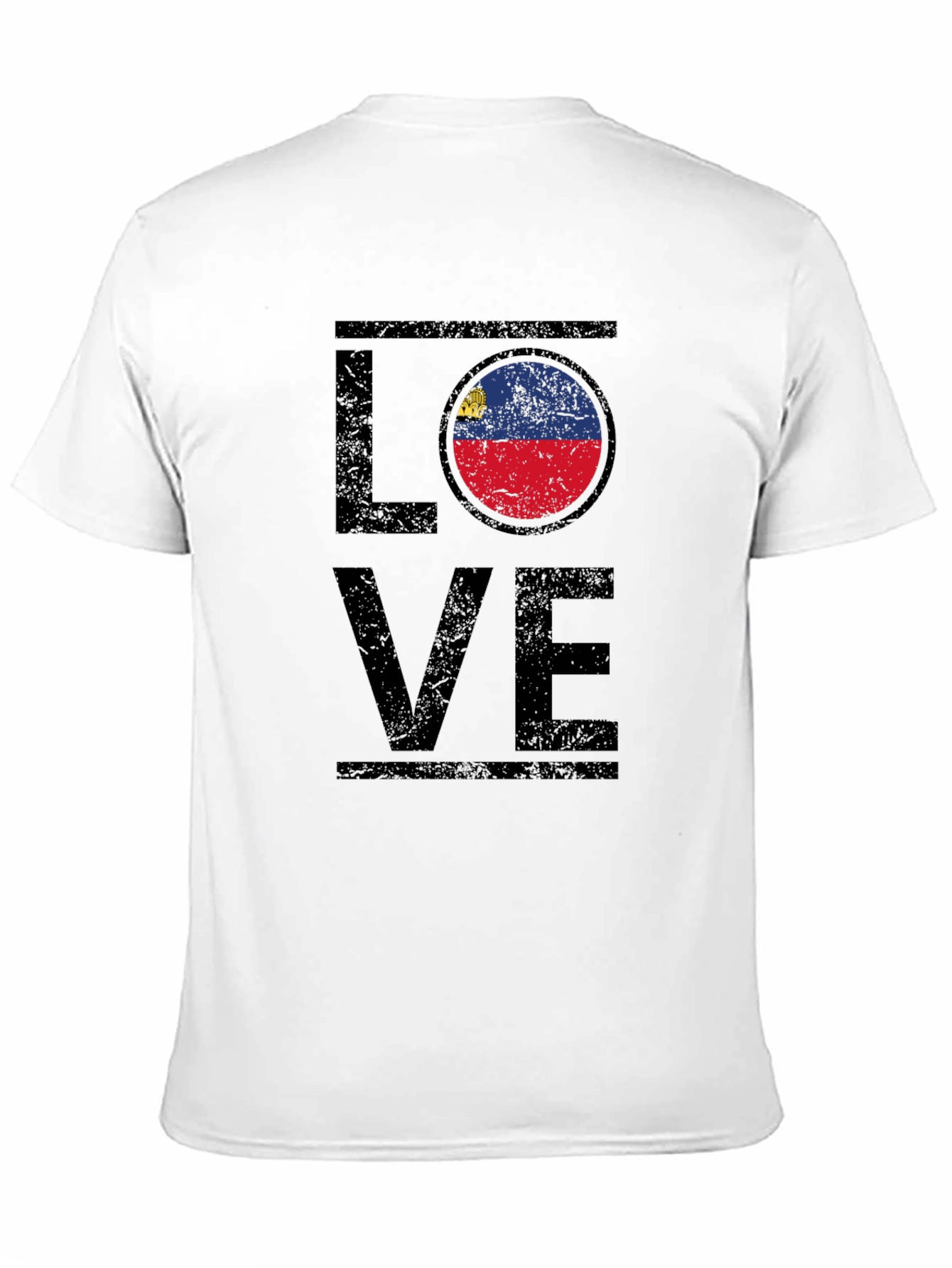 Liechtenstein Flag LOVE T-Shirt - Black Graphic Tee