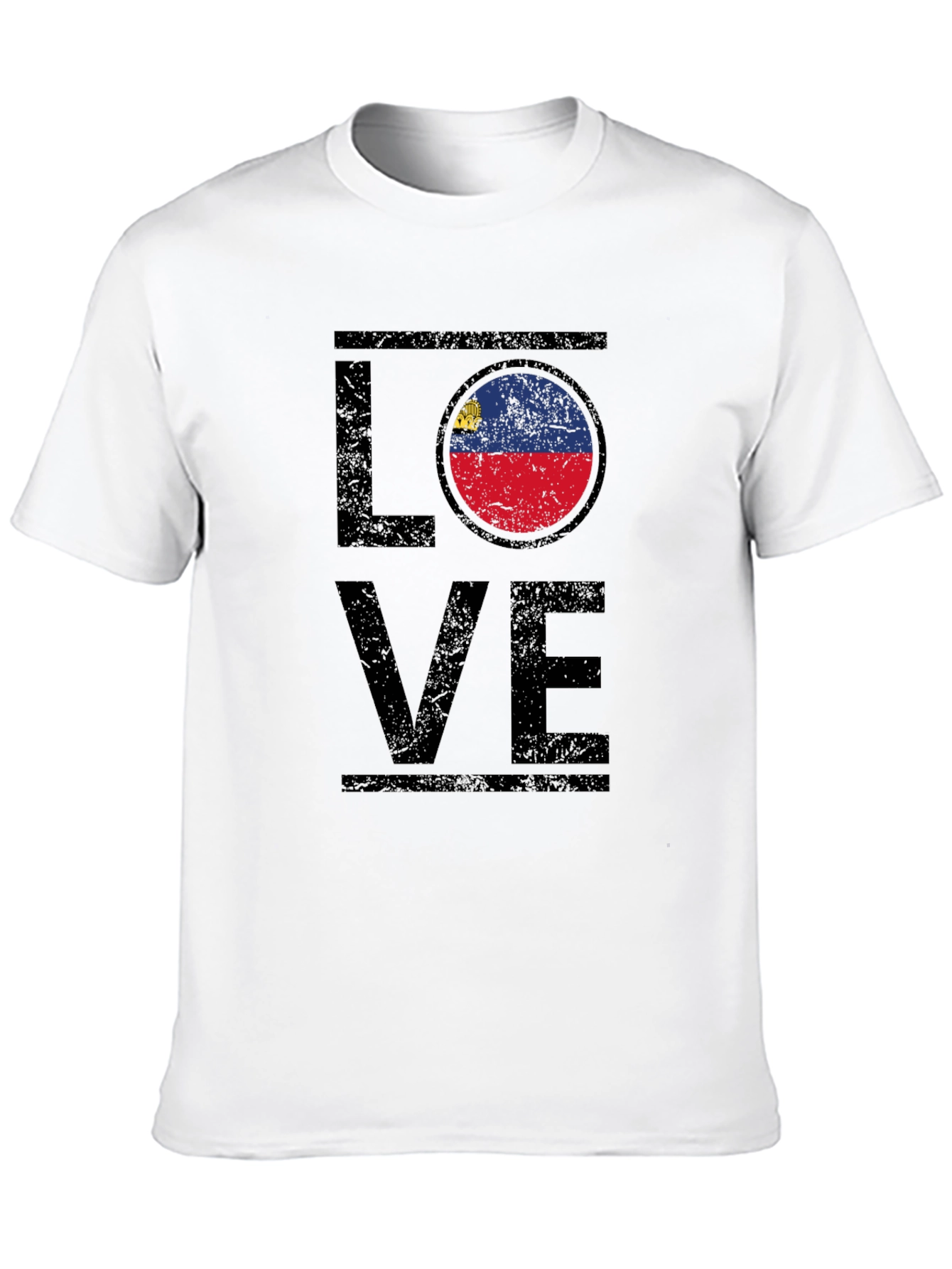 Liechtenstein Flag LOVE T-Shirt - Black Graphic Tee