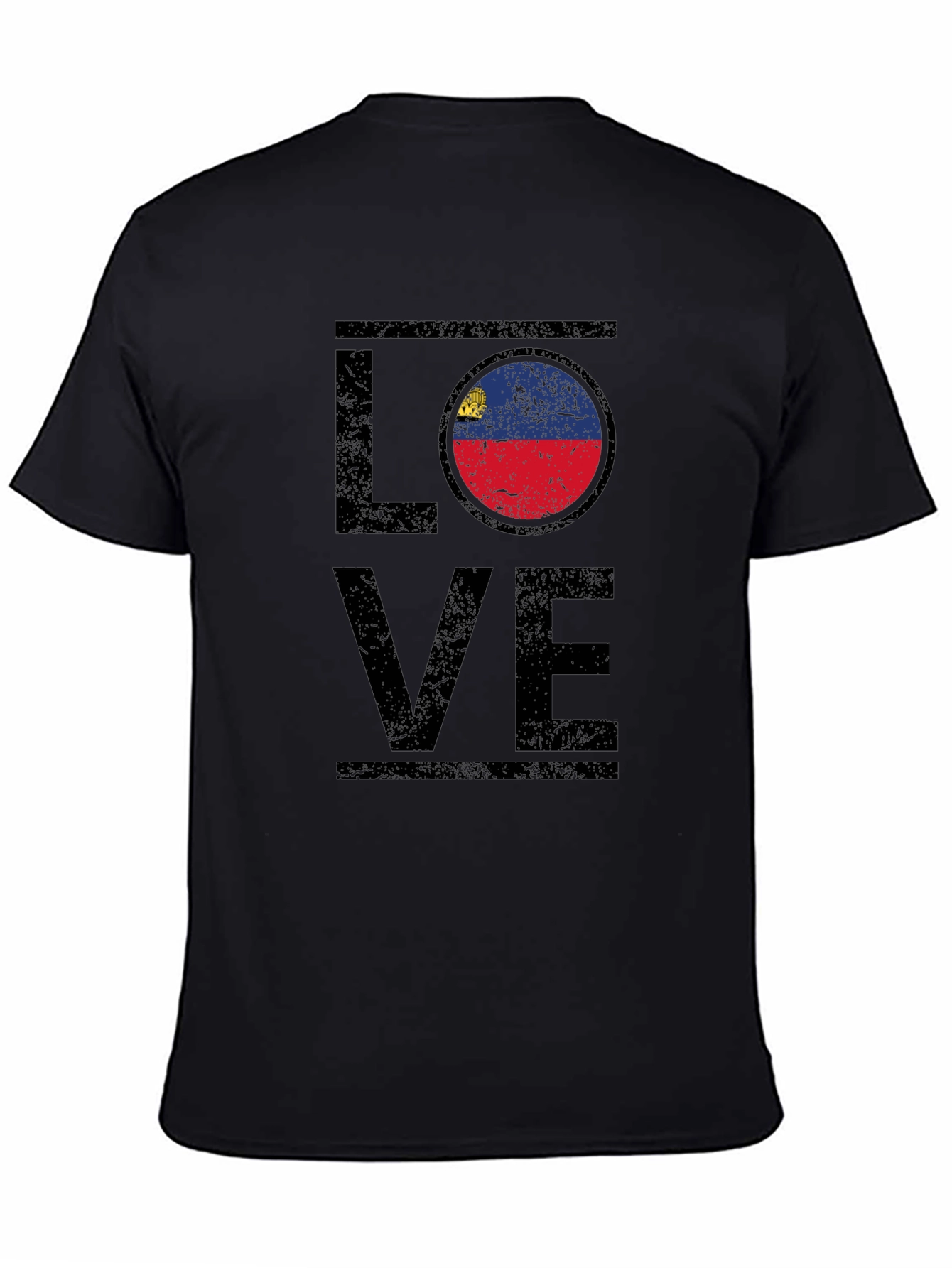 Liechtenstein Flag LOVE T-Shirt - Black Graphic Tee