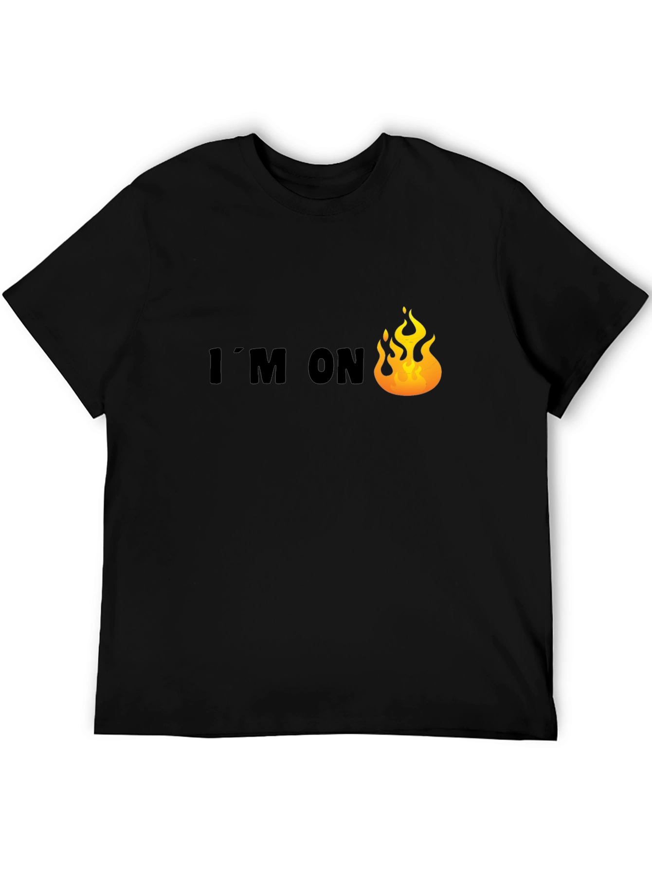 Im On Fire Graphic Tee - Black Cotton T-Shirt