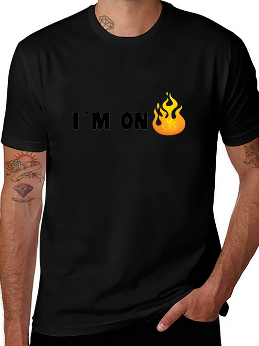 Im On Fire Graphic Tee - Black Cotton T-Shirt