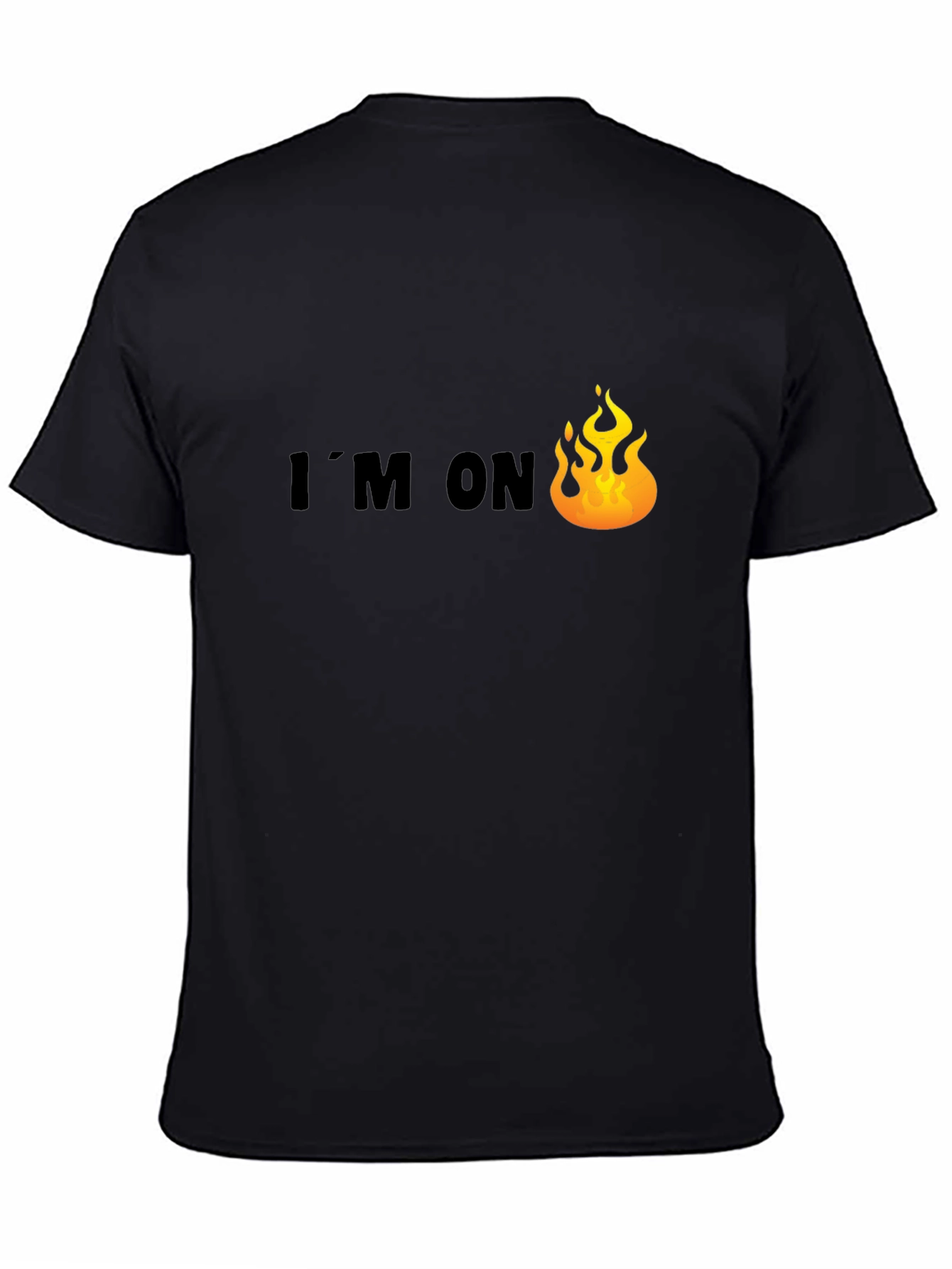 Im On Fire Graphic Tee - Black Cotton T-Shirt