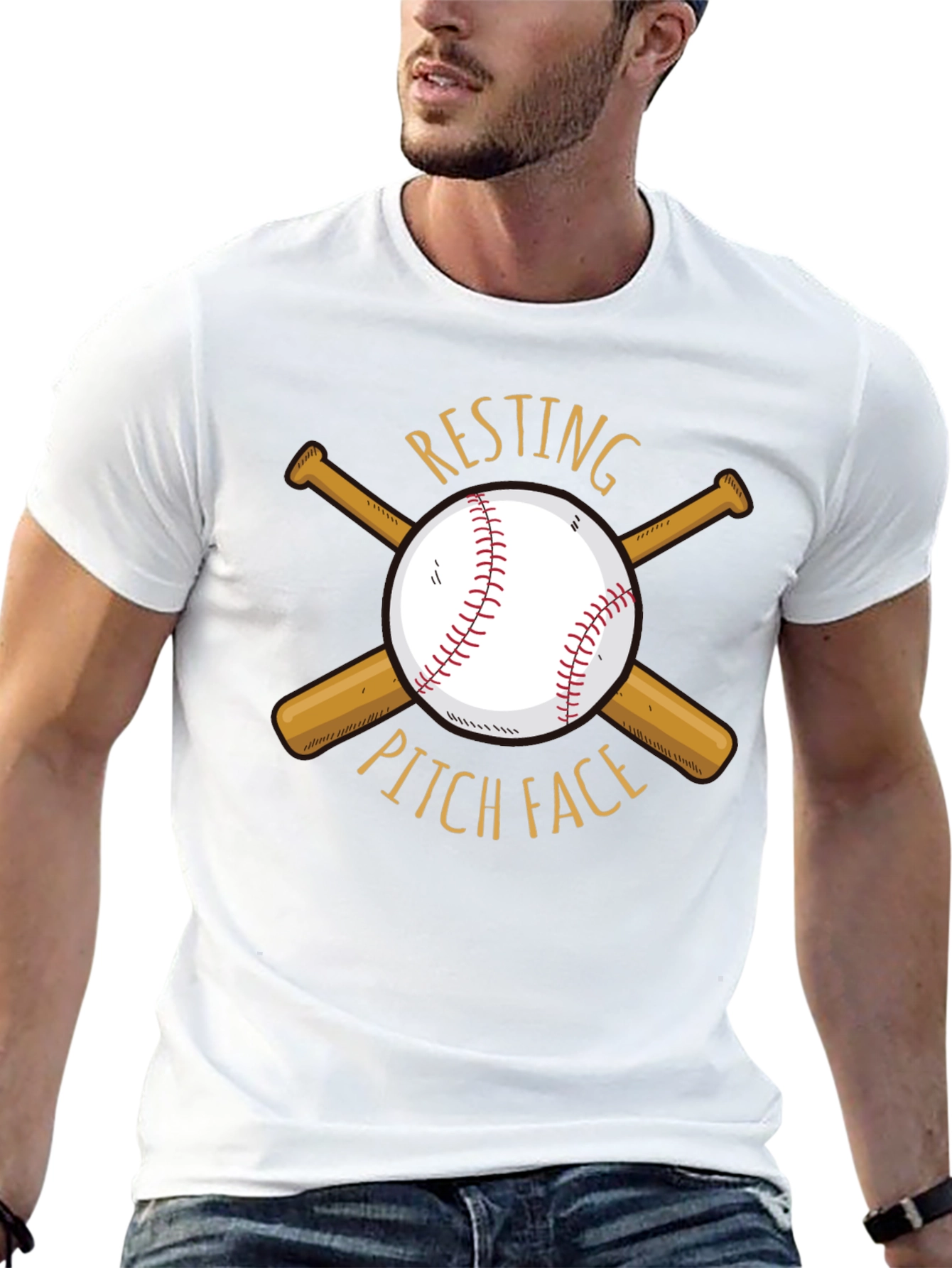 Resting Pitch Face Baseball T-Shirt