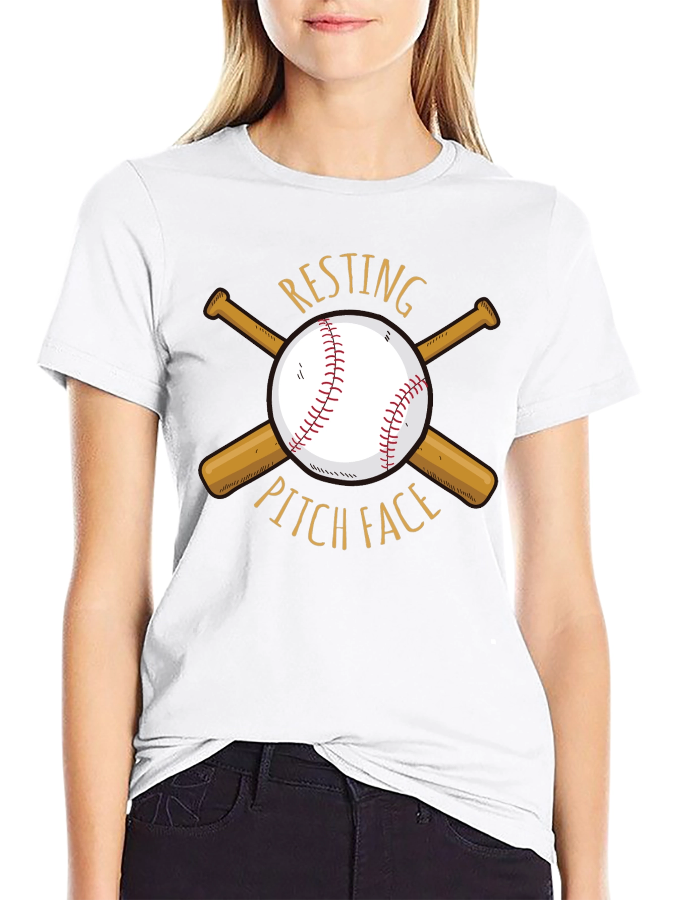 Resting Pitch Face Baseball T-Shirt