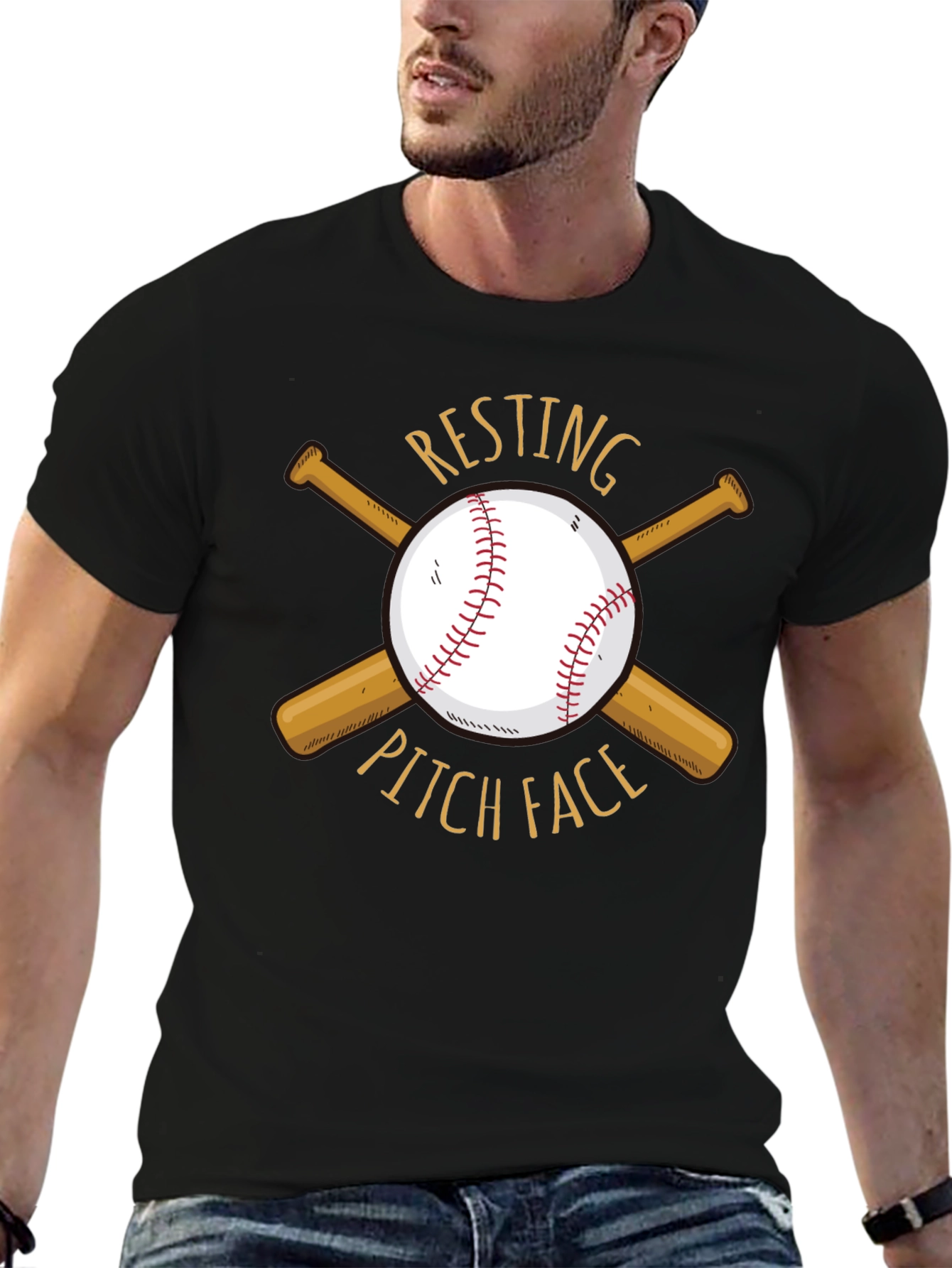 Resting Pitch Face Baseball T-Shirt