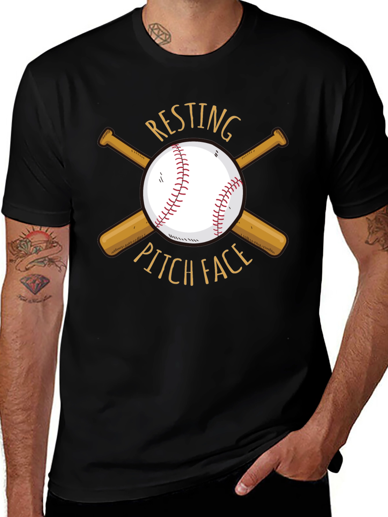 Resting Pitch Face Baseball T-Shirt
