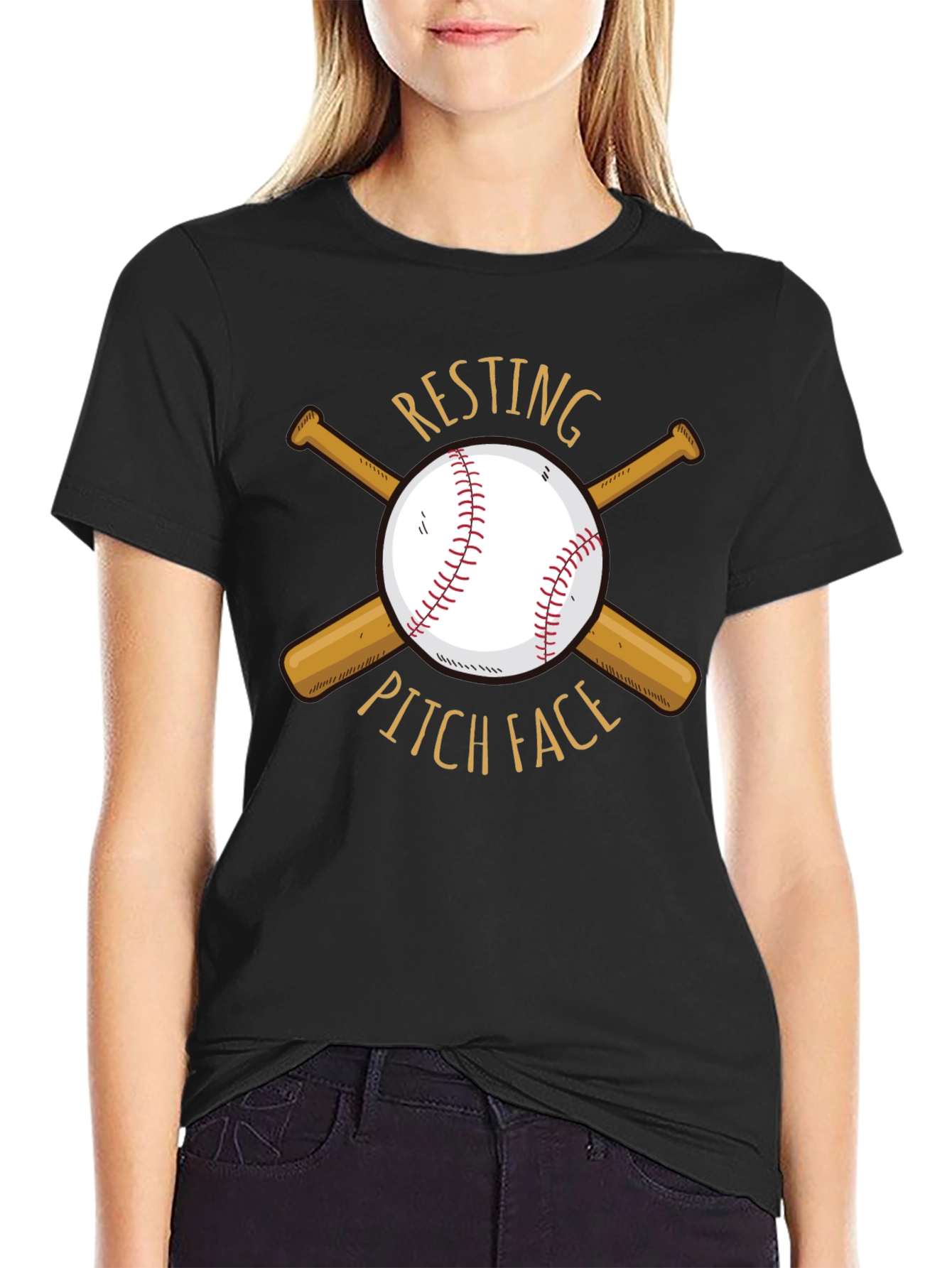 Resting Pitch Face Baseball T-Shirt