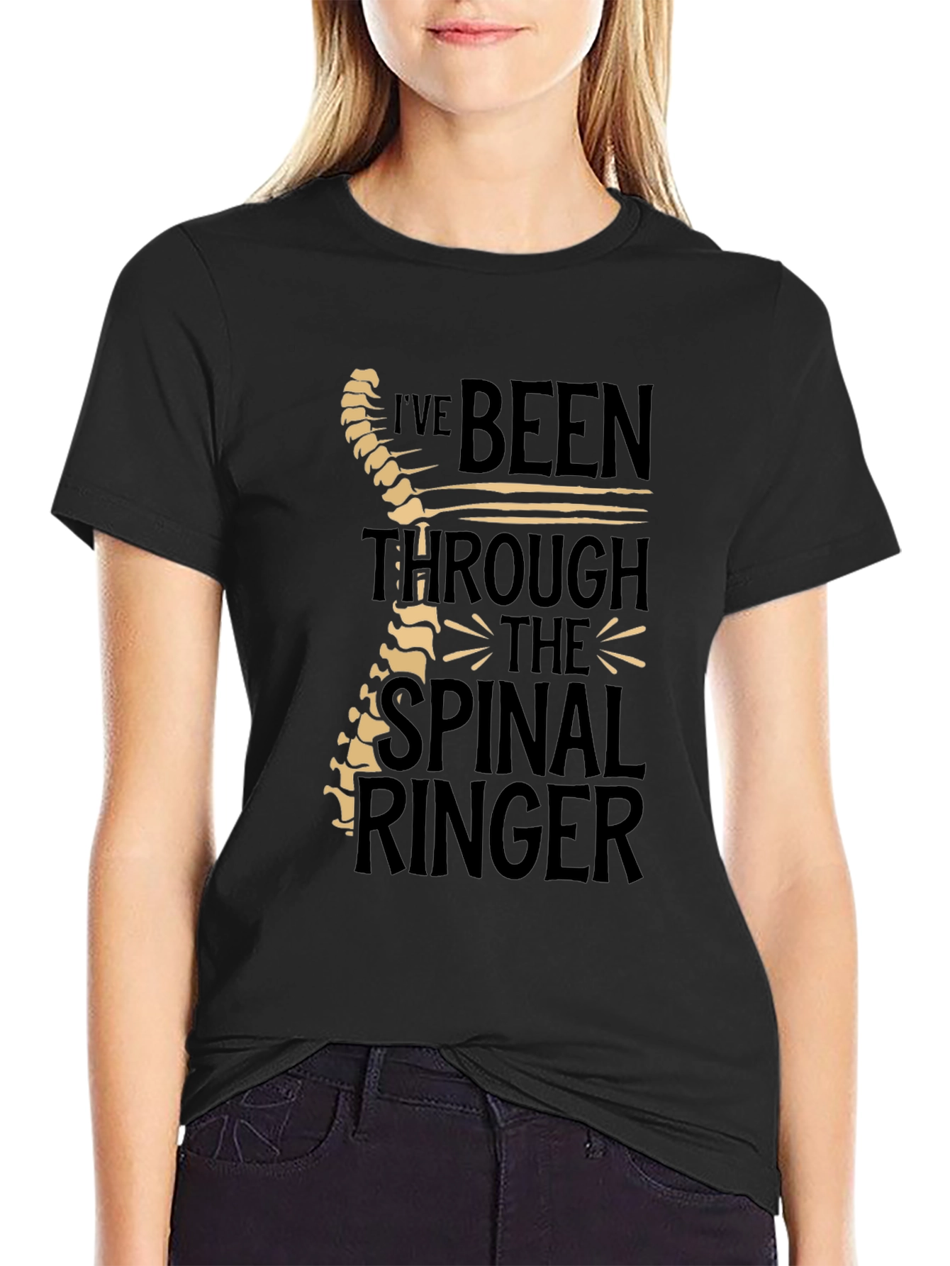 Chiropractor Humor T-Shirt - Spinal Ringer Tee