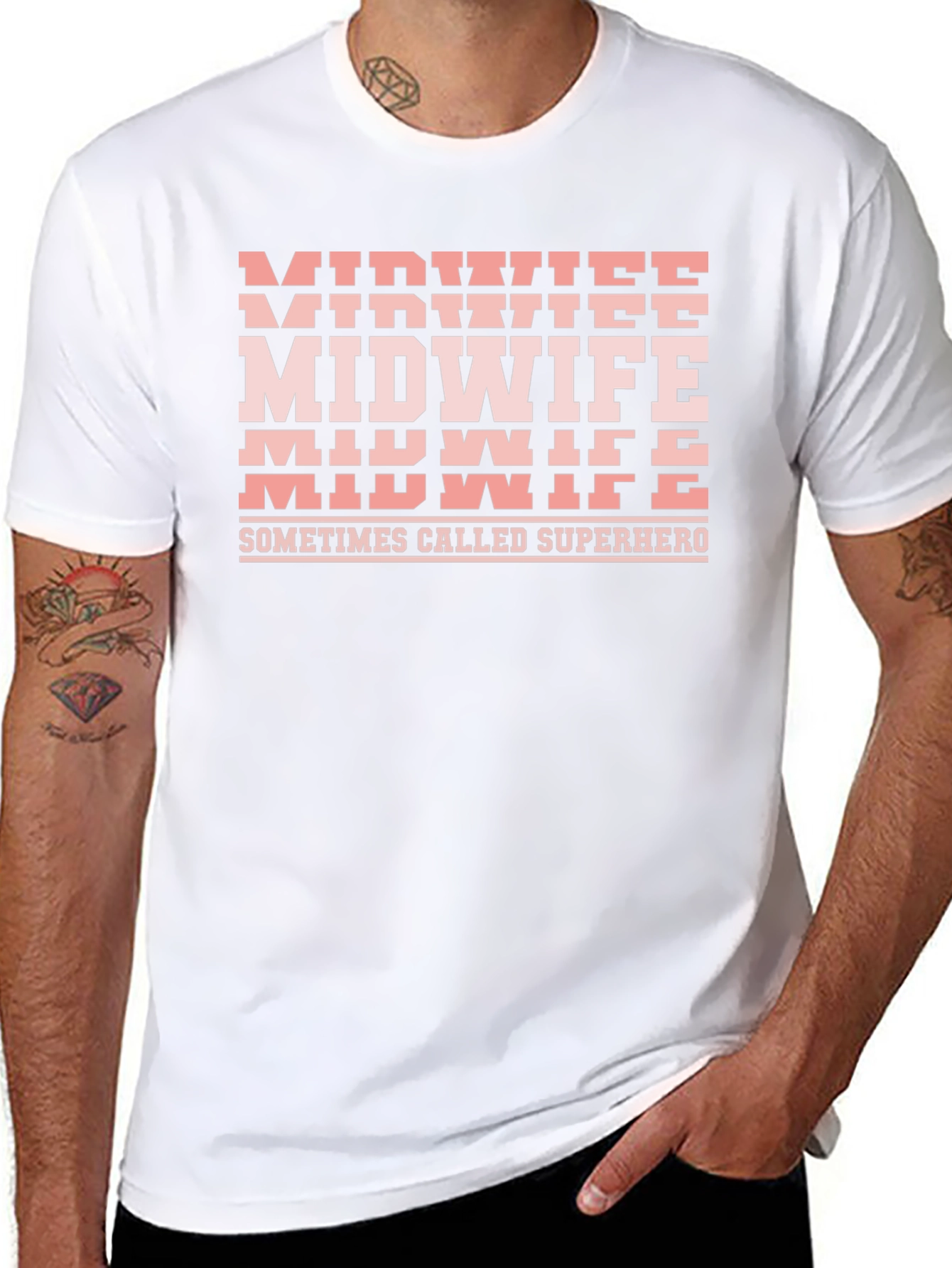 Midwife Superhero Black T-Shirt