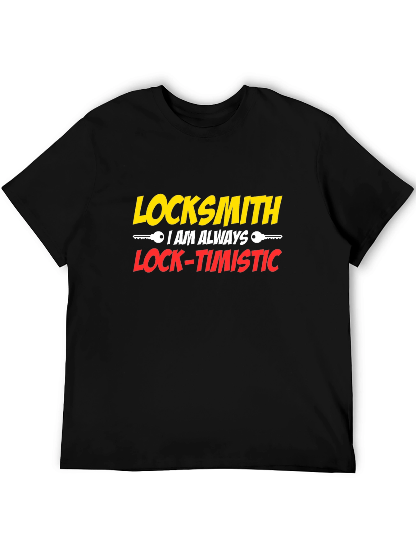 Locksmith Lock-Timistic Black Graphic T-Shirt