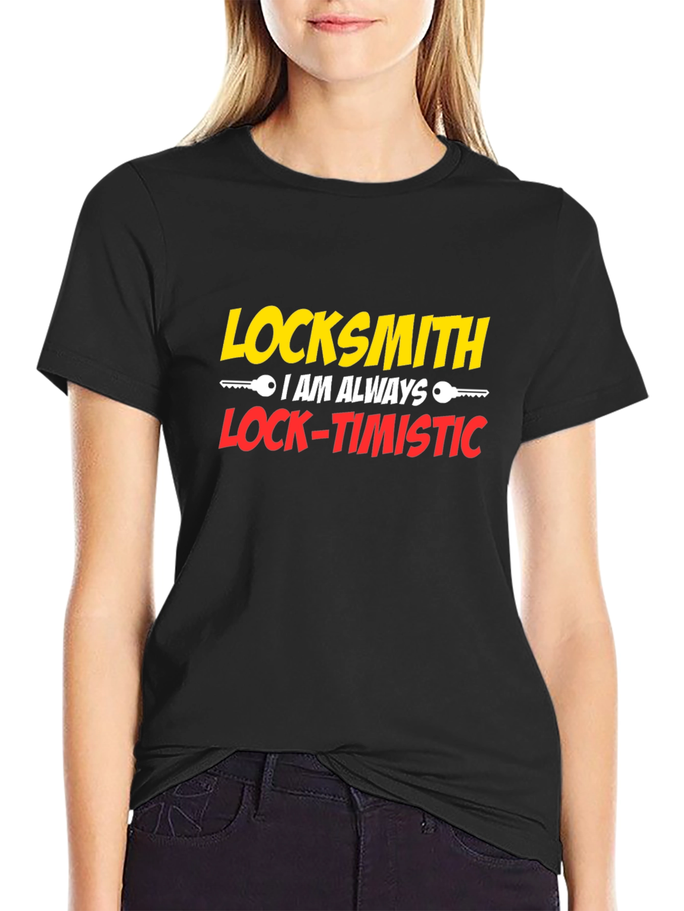 Locksmith Lock-Timistic Black Graphic T-Shirt