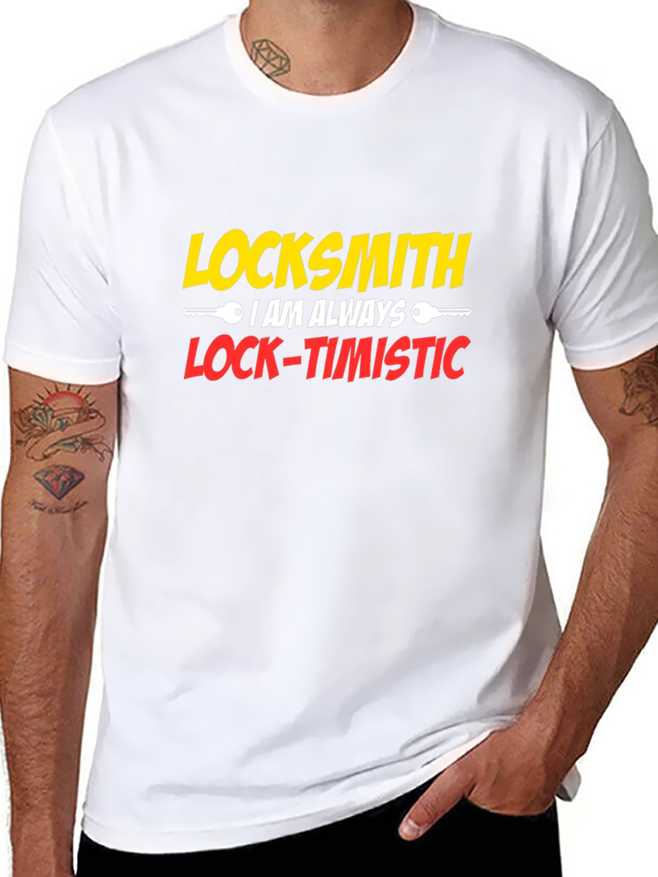 Locksmith Lock-Timistic Black Graphic T-Shirt