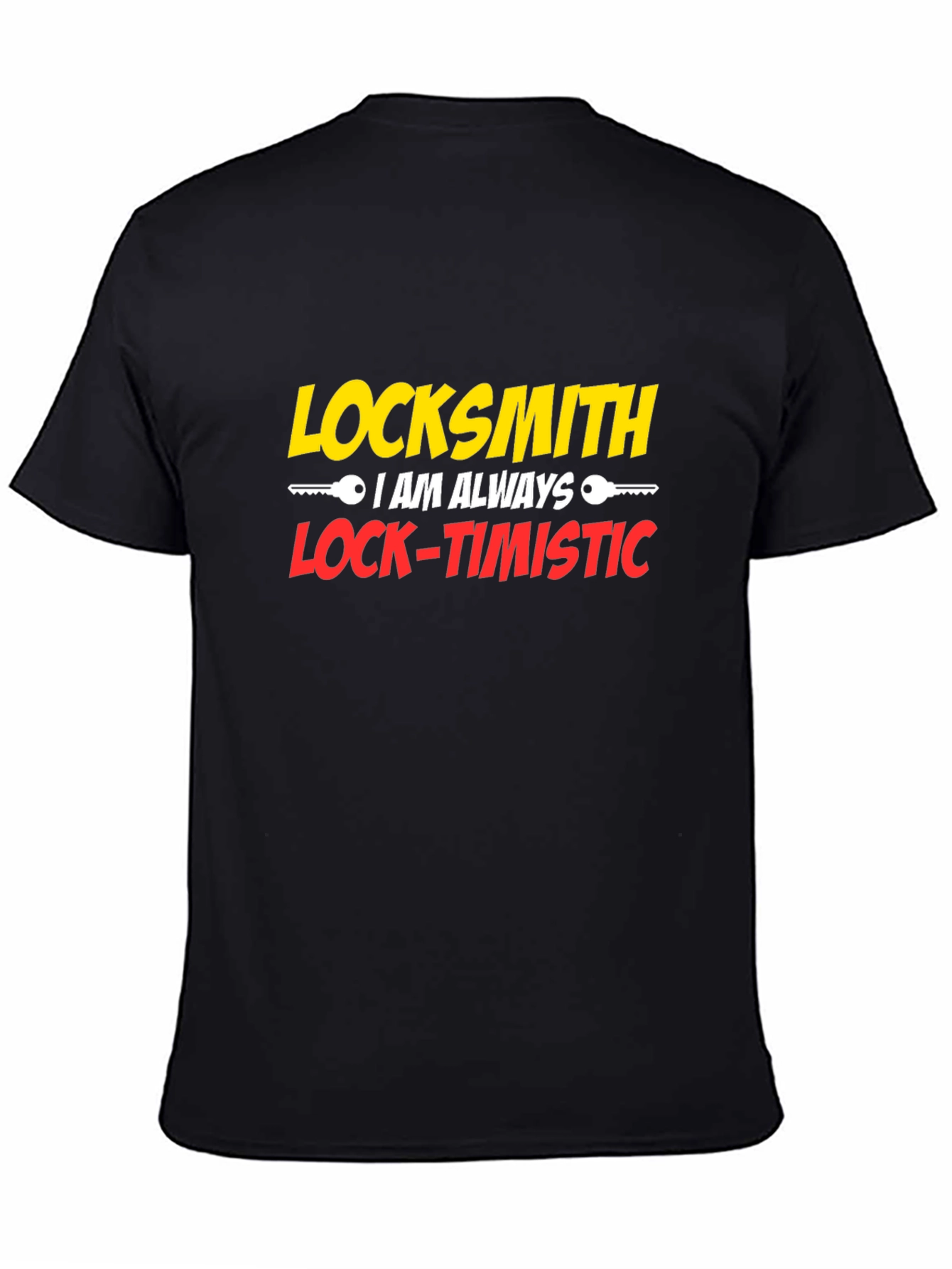 Locksmith Lock-Timistic Black Graphic T-Shirt