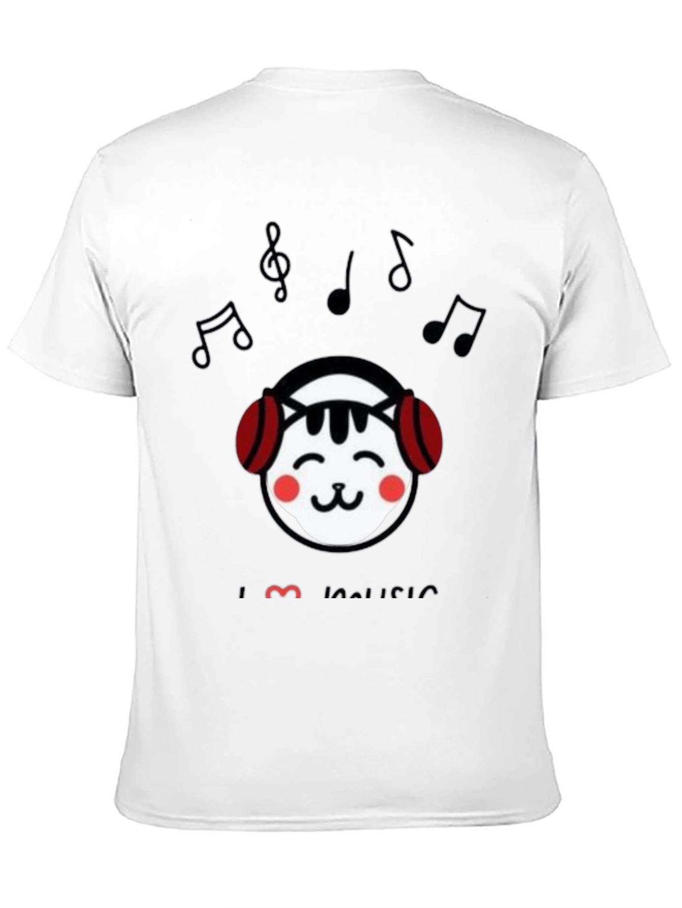 I Love Music Cat Graphic T-Shirt