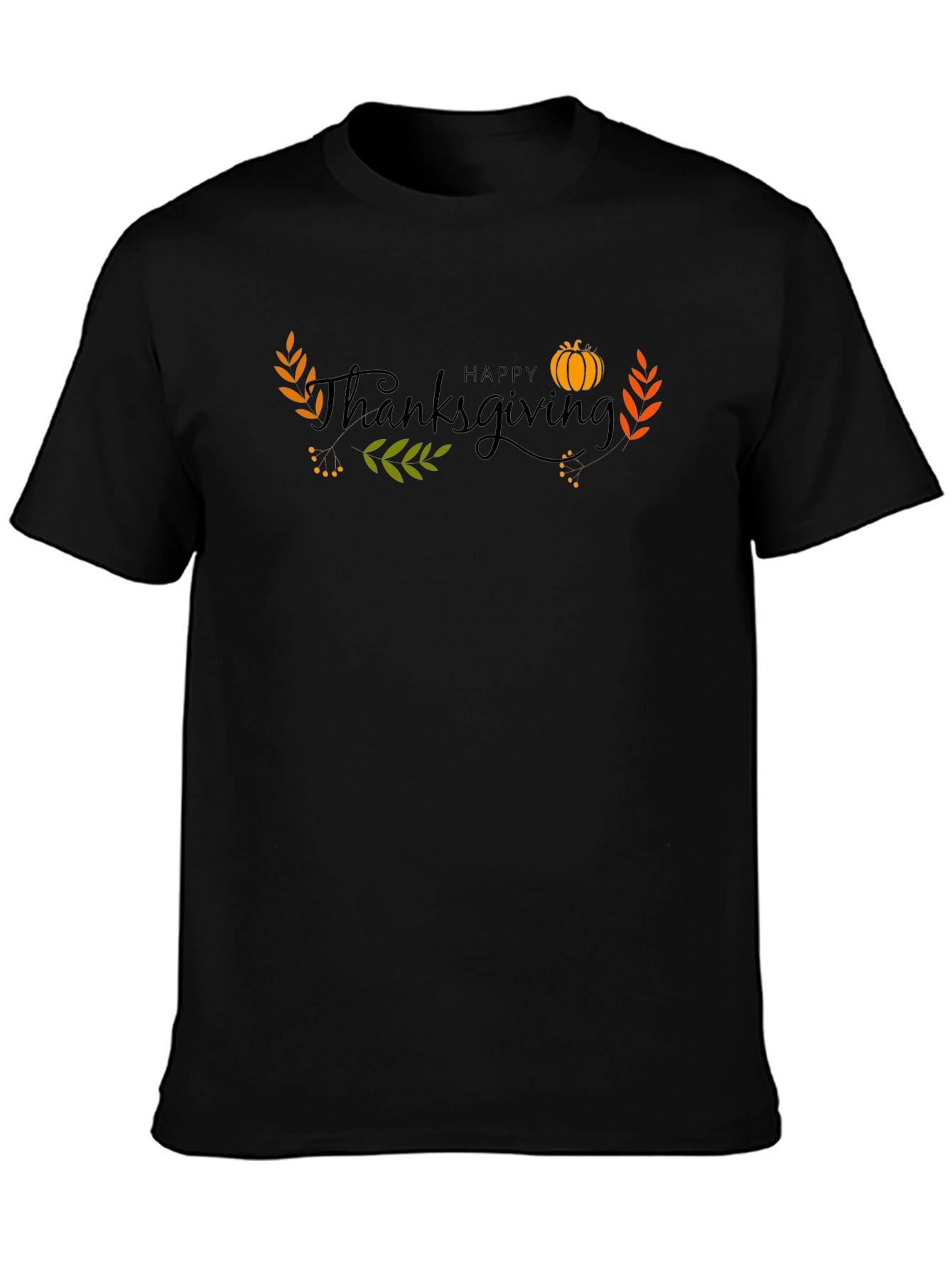 Happy Thanksgiving Black T-Shirt