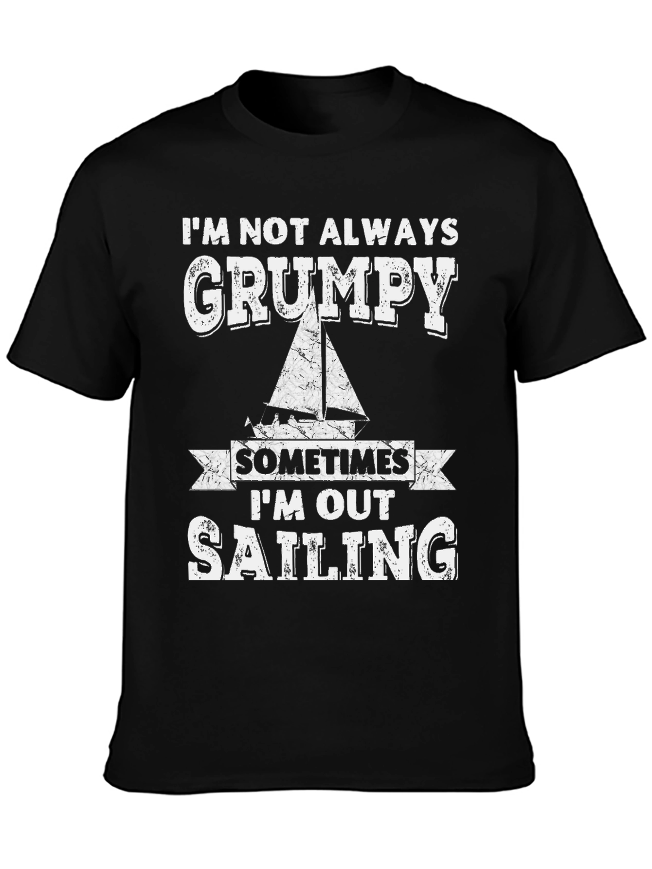 Grumpy Sailing T-Shirt - Mens Black Tee