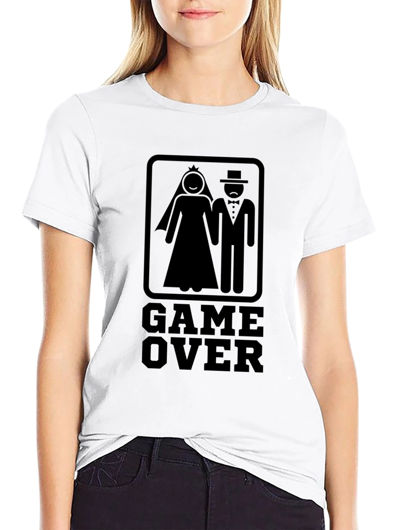 Game Over Wedding T-Shirt - Funny Groom Bride Tee