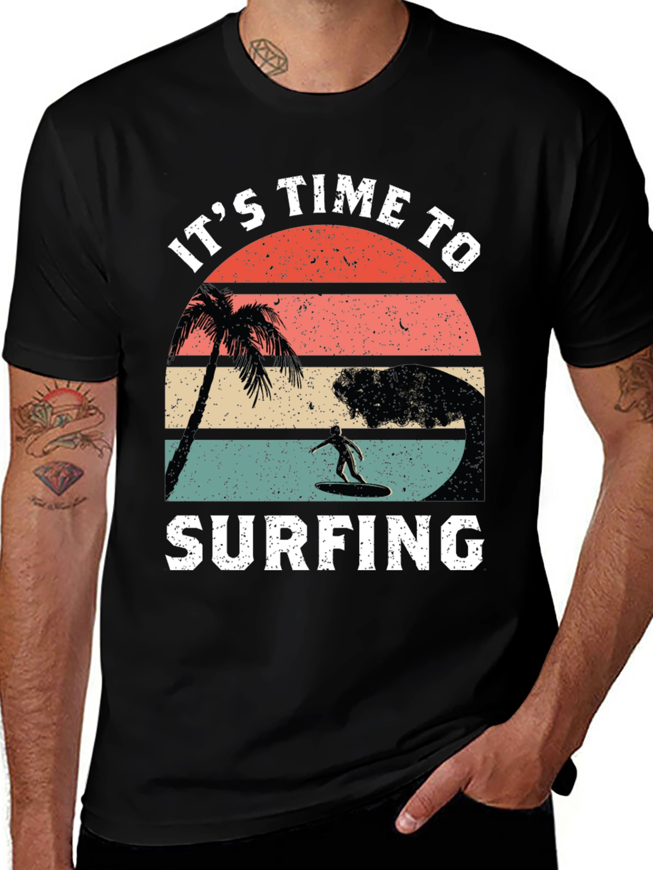 Its Time to Surfing Retro Graphic Tee