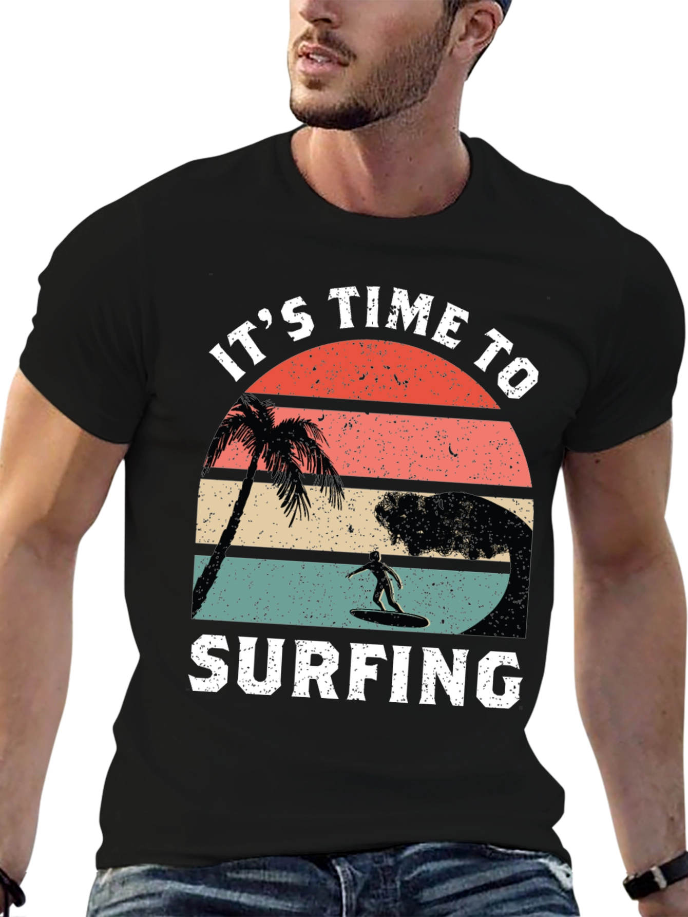 Its Time to Surfing Retro Graphic Tee