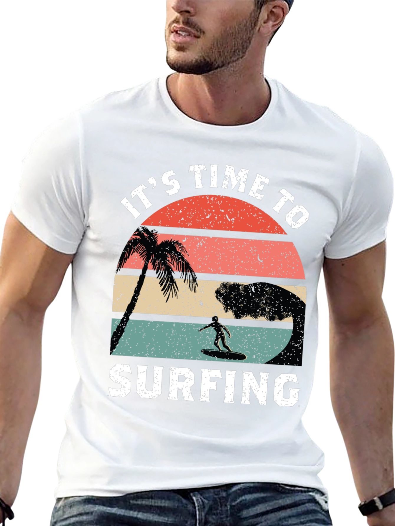 Its Time to Surfing Retro Graphic Tee